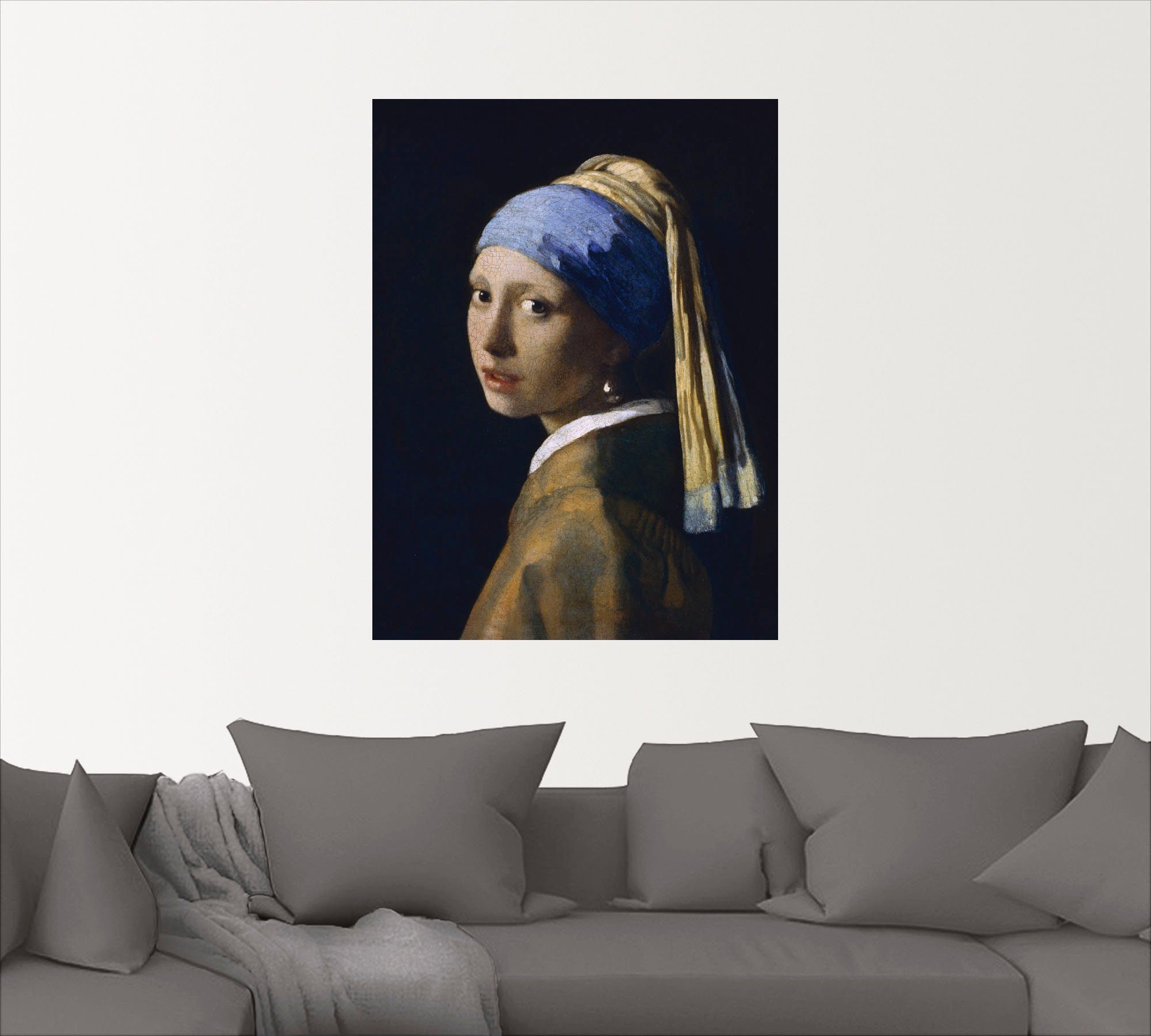 Artland Artprint Het meisje met de parel als artprint op linnen, poster, muursticker in verschillende maten