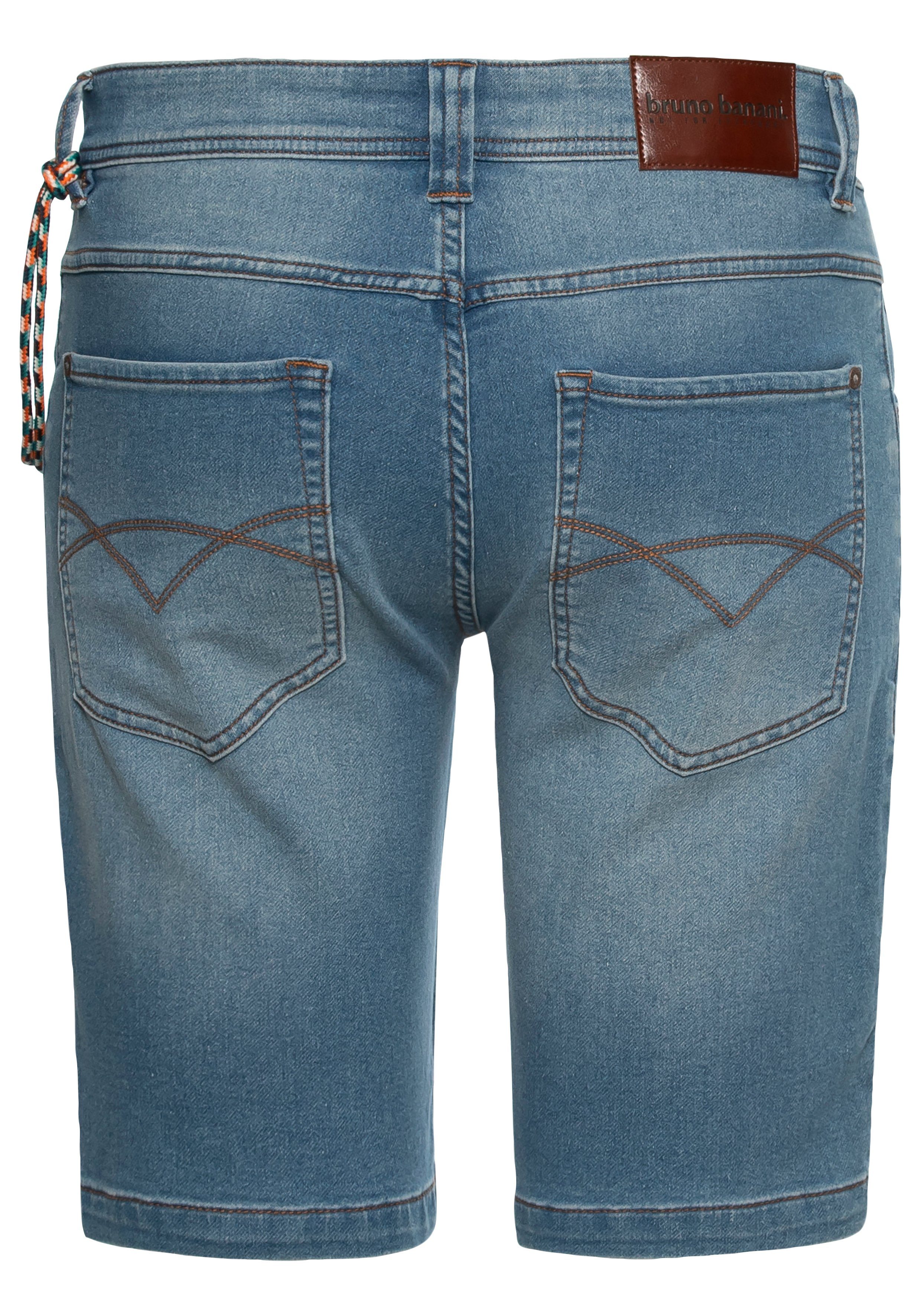 Bruno Banani Jeansshort comfortabele pasvorm, rechte pasvorm, met praktische zakken (set, 2-delig, Met band)