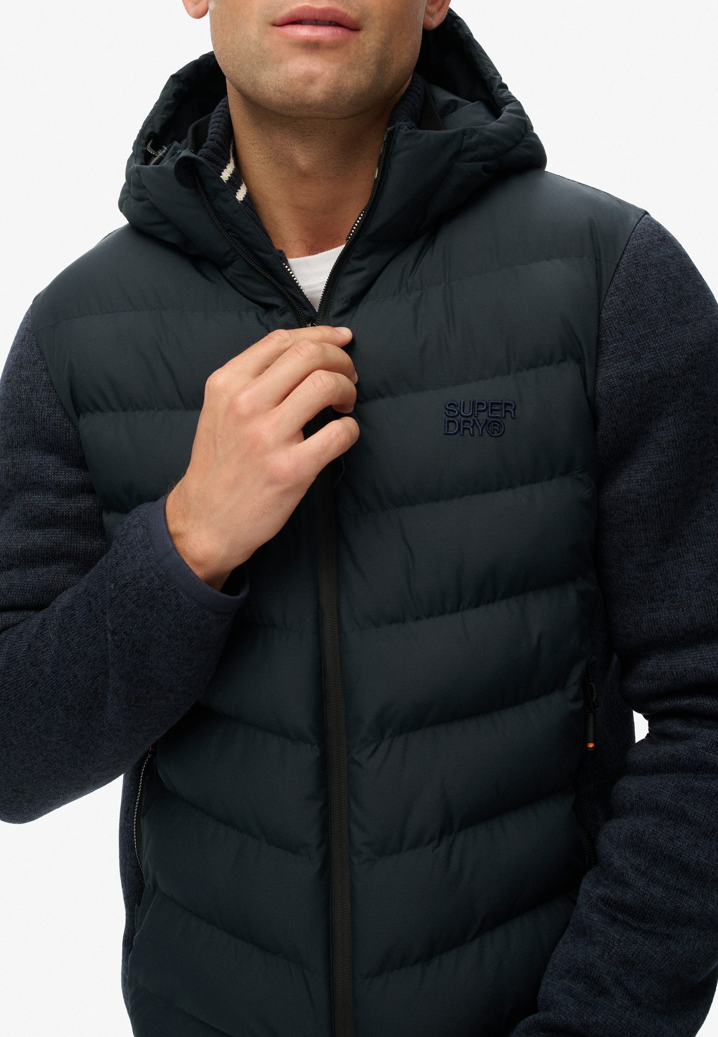 Superdry Gewatteerde jas HOODED STORM KNIT HYBRID JKT