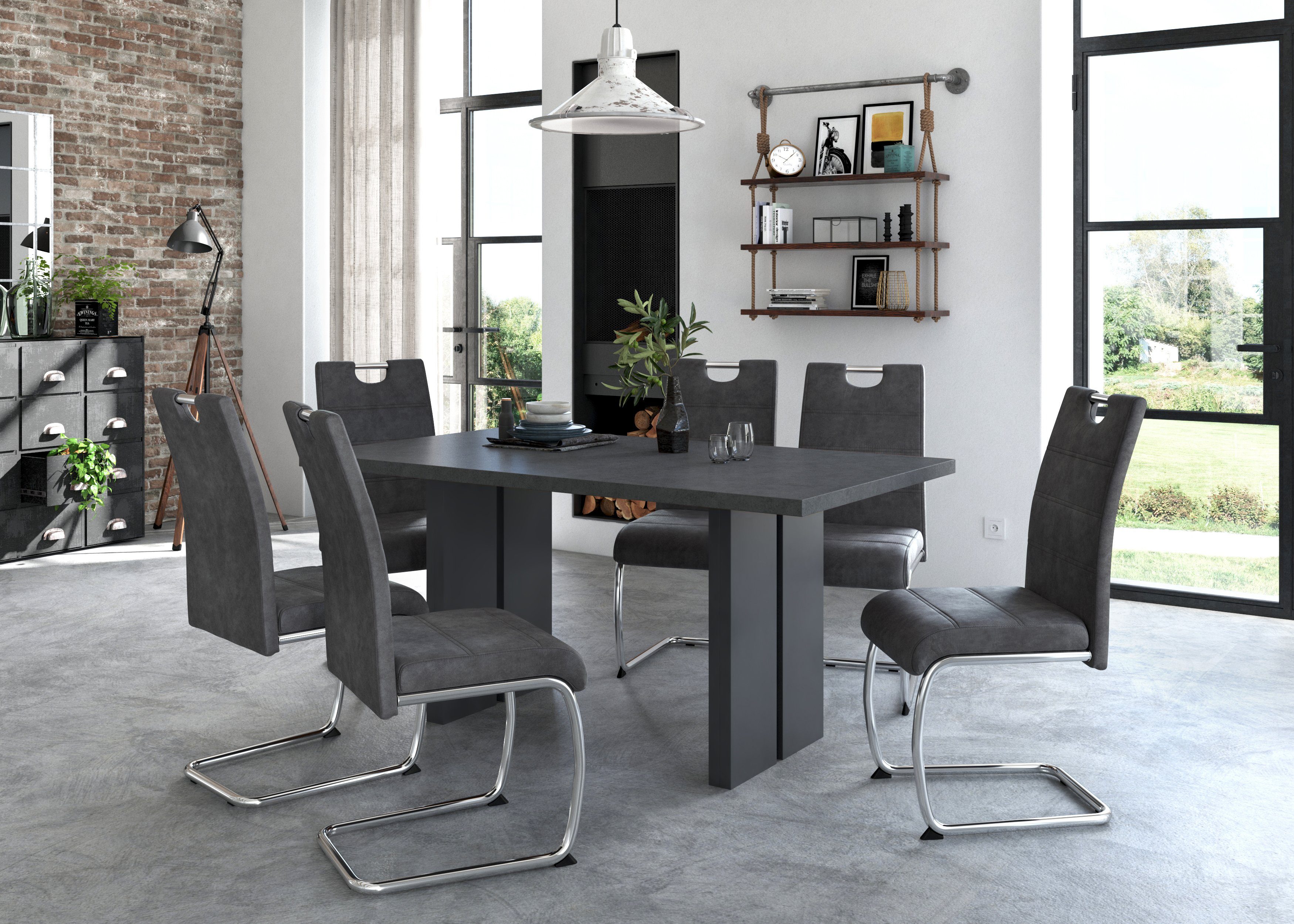 HELA Vrijdragende stoel Flora, eetkamerstoelen Vrijdragende stoel set: 1, 2 of 4 stuks, hoog zitcomfort