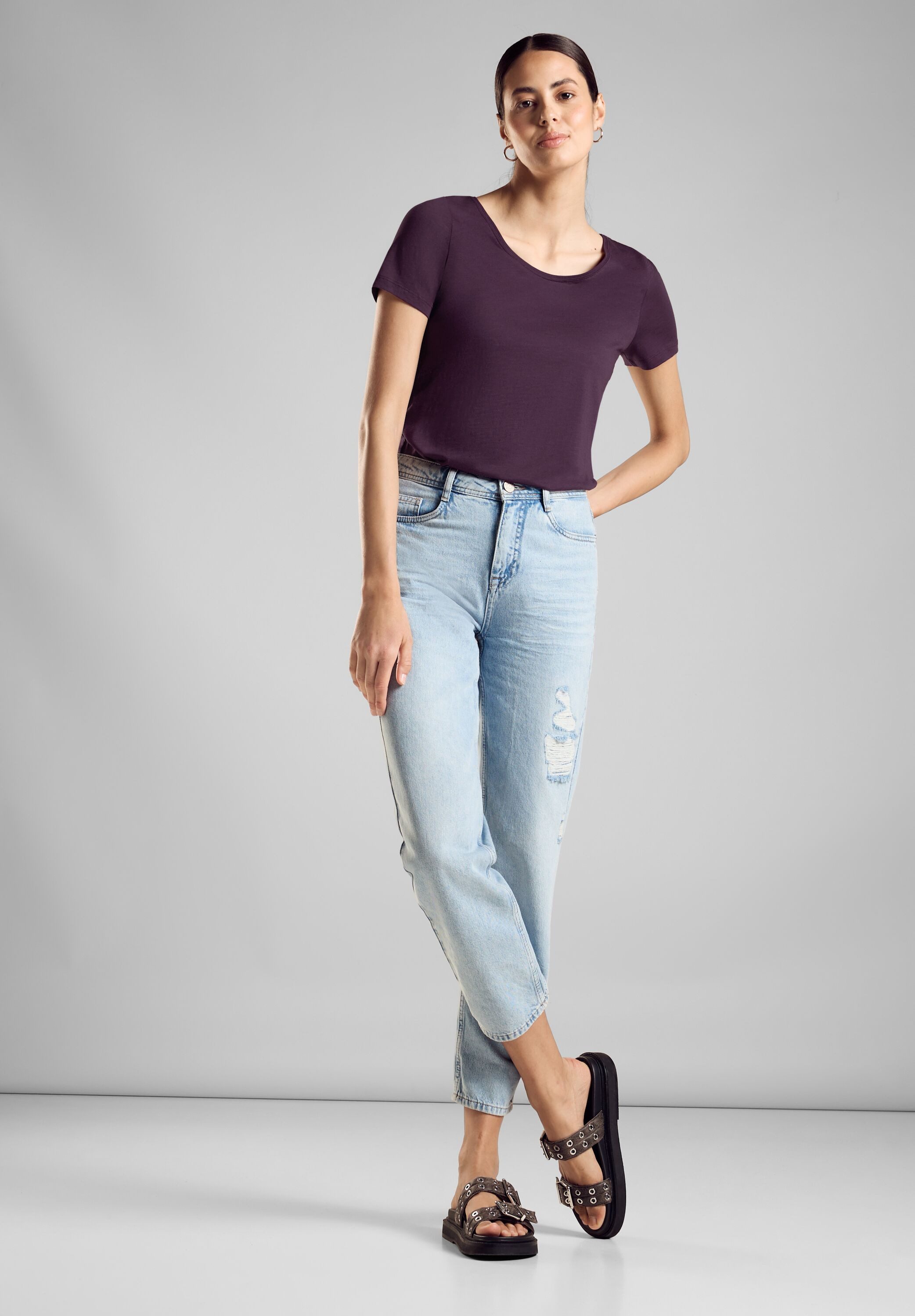 STREET ONE T-shirt Style Gerda met een langere achterkant