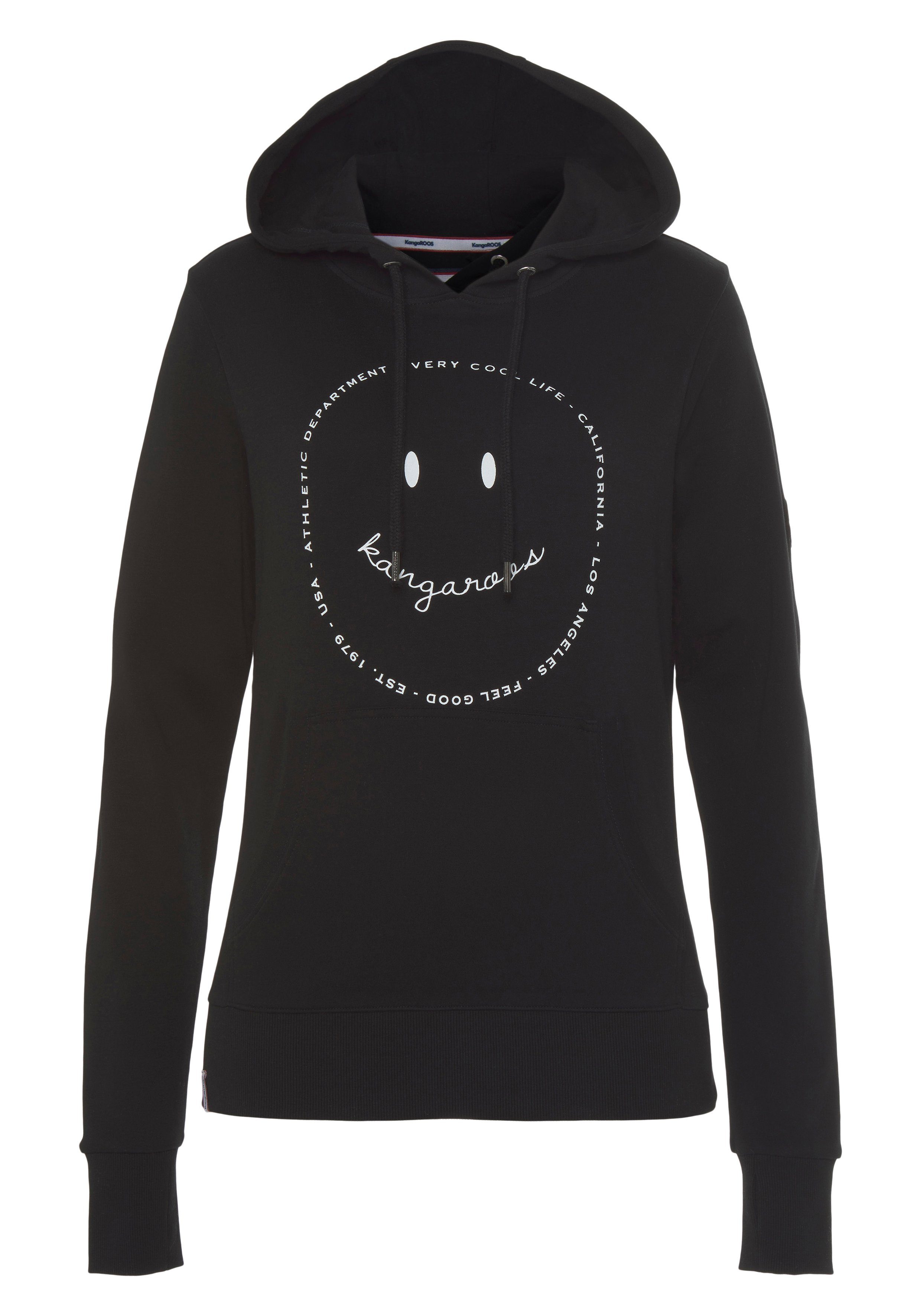 KangaROOS Hoodie Langarm met duimopeningen, figuurvolgend, van interlockmateriaal