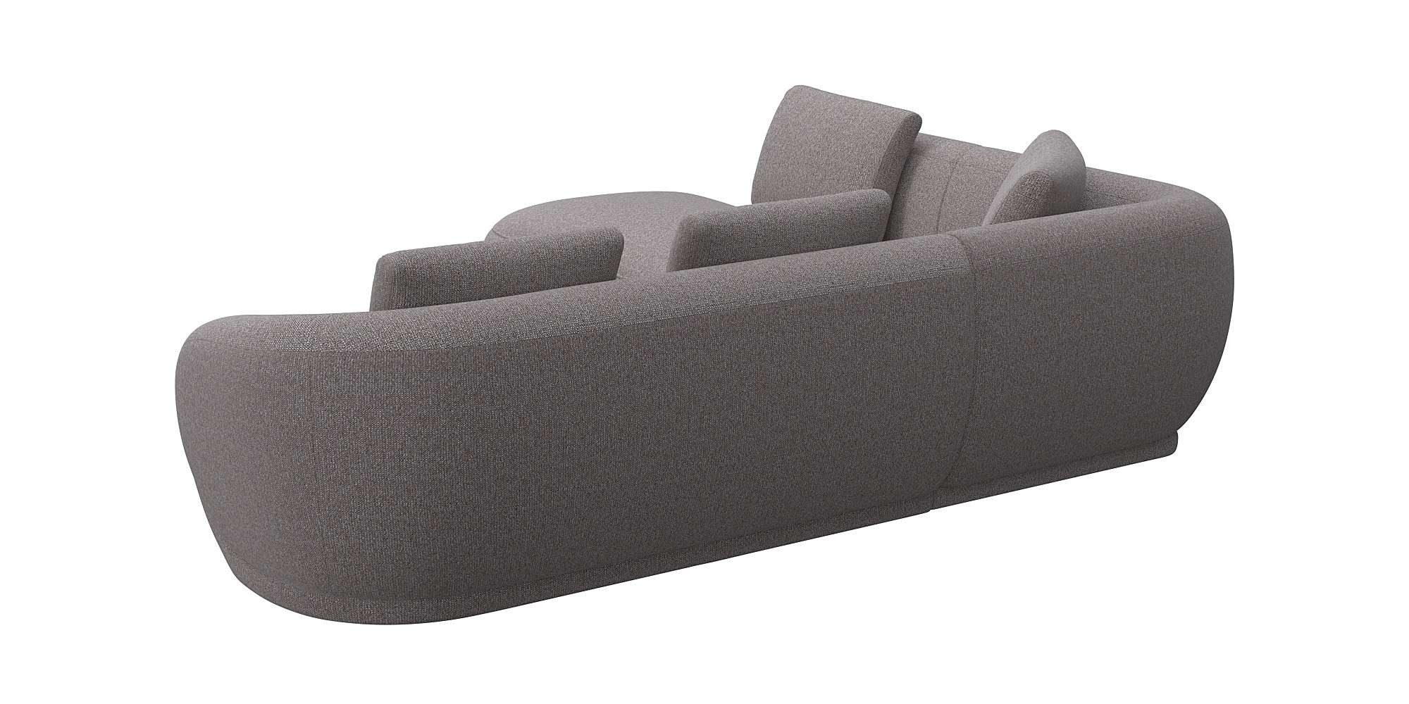 FLEXLUX Hoekbank Torino, rond, L-vorm, bankhoek met ottomane Modern, organisch bankontwerp, koudschuim, golfvering
