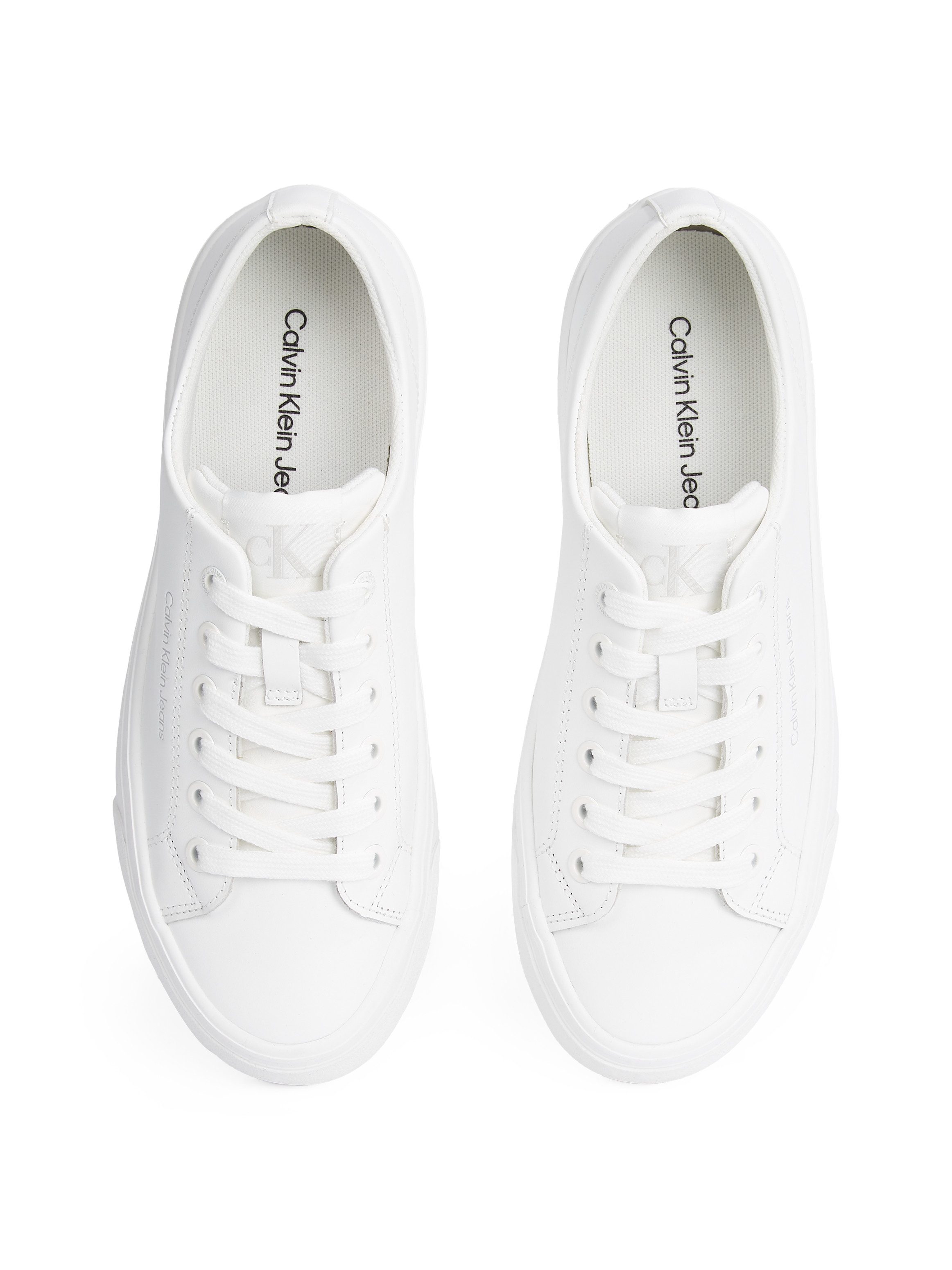 Calvin Klein Plateausneakers VULC FLATFORM LOW MG LTH , veterschoenen, lage schoen, vrijetijdsschoen in klassieke look