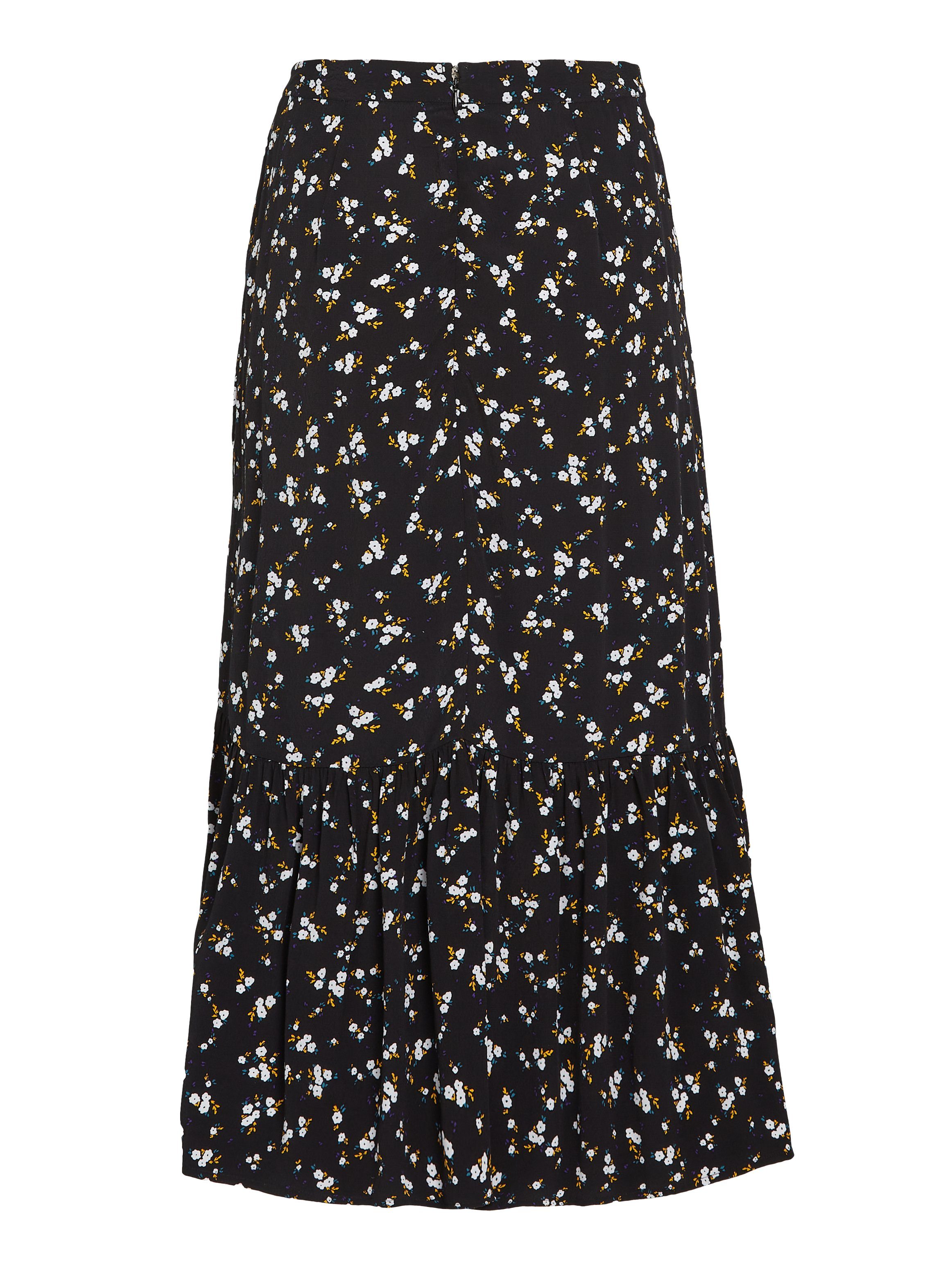 Tommy Jeans Curve Rok in a-lijn TJW FLORAL RUFFLE MIDI SKIRT EXT