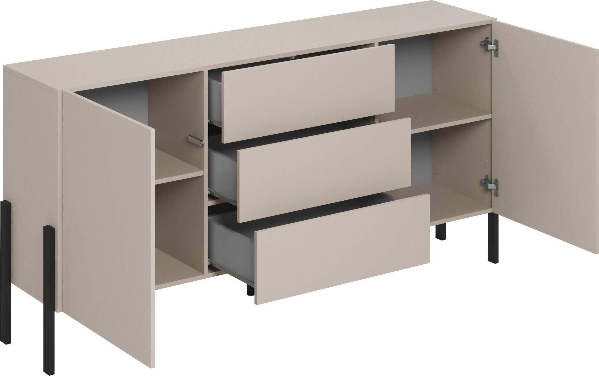 INOSIGN Dressoir Jukon, breedte 150 of 180 cm, moderne grepless commode