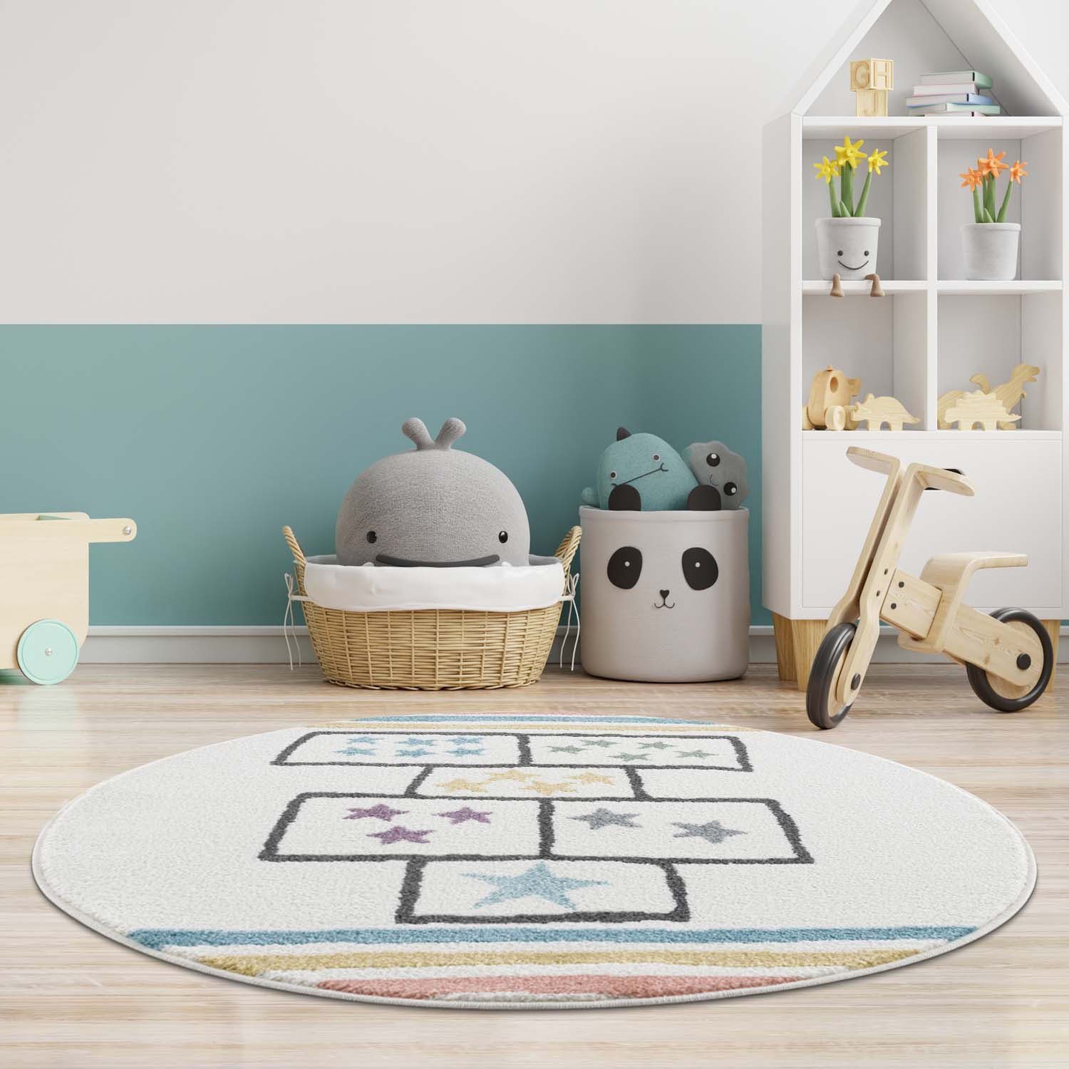 Carpet City Kindervloerkleed Anime9397 Speel-spring-vloerkleed, sterren, zachte pool, gemakkelijk in onderhoud, kinderkamer