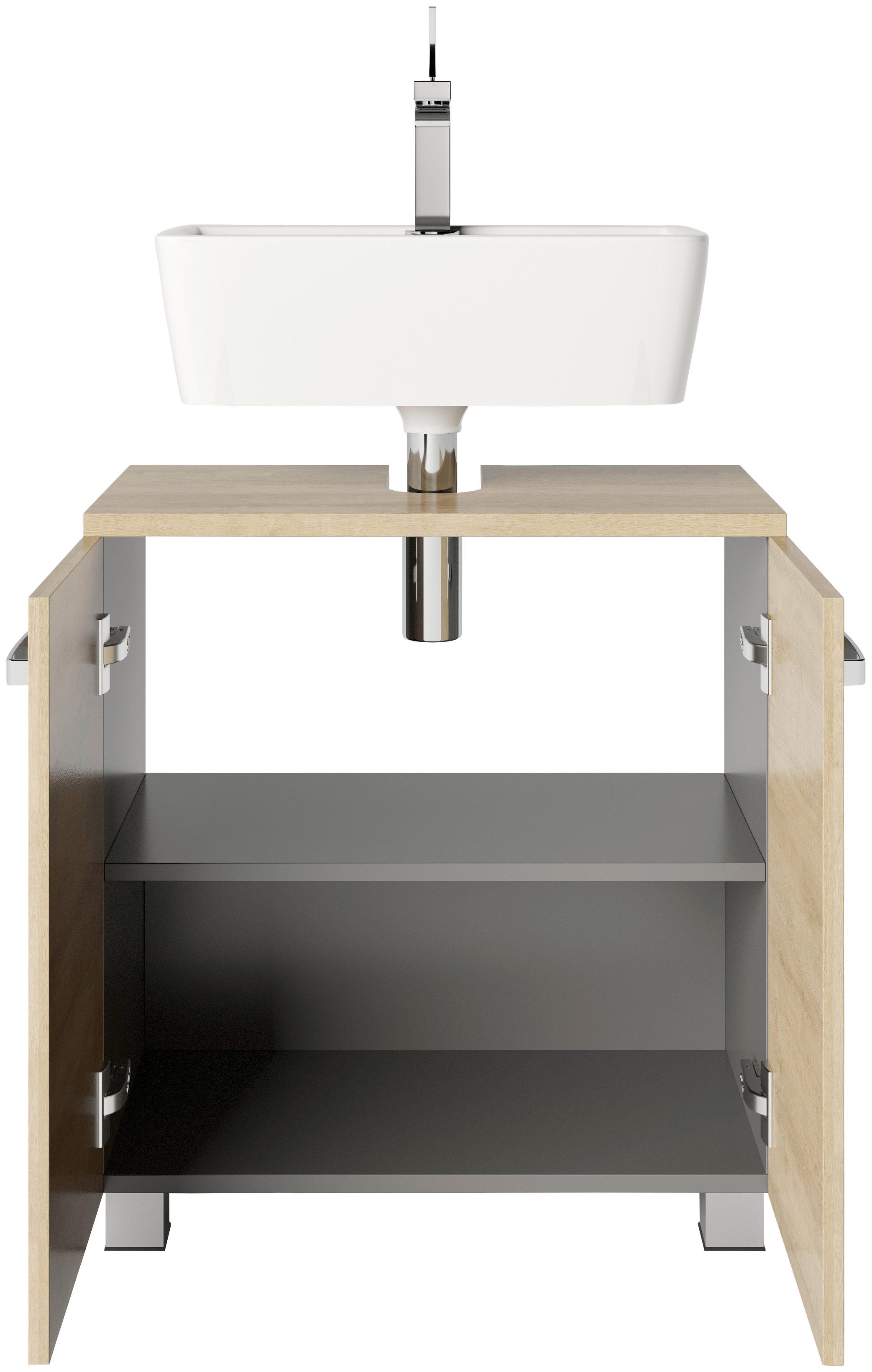 welltime Wastafelonderkast Cosmo Bxdxh: ca. 60x32,5x63,5 cm, 2 vakken