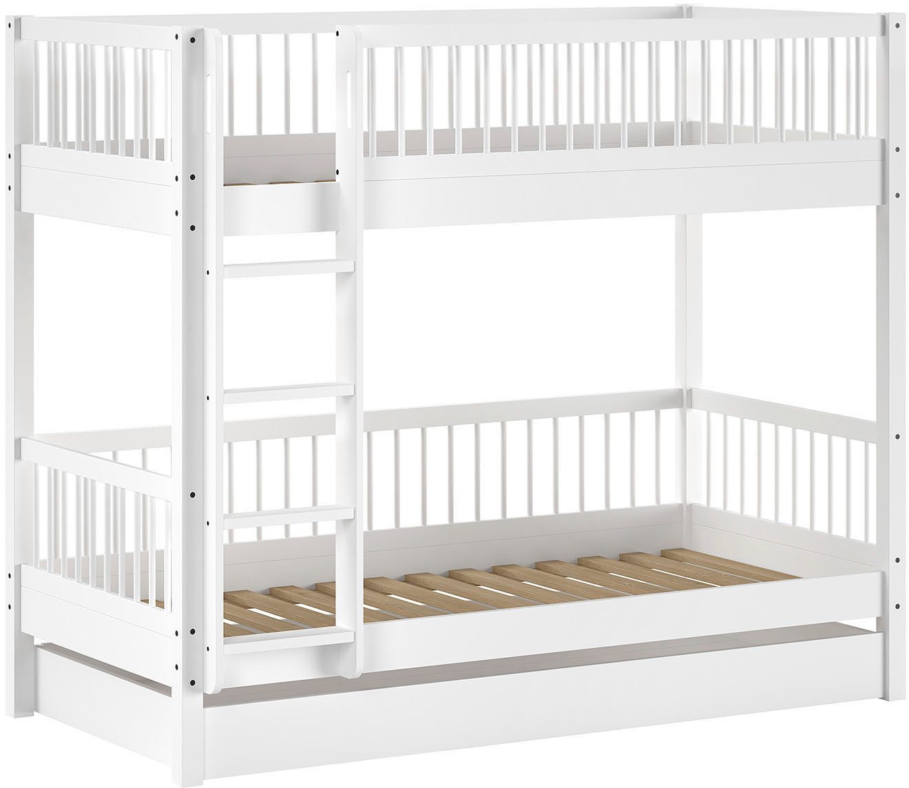 Home affaire Stapelbed met 90x200 cm lf, lattenbodems, ladder, optioneel met bedlade, wit