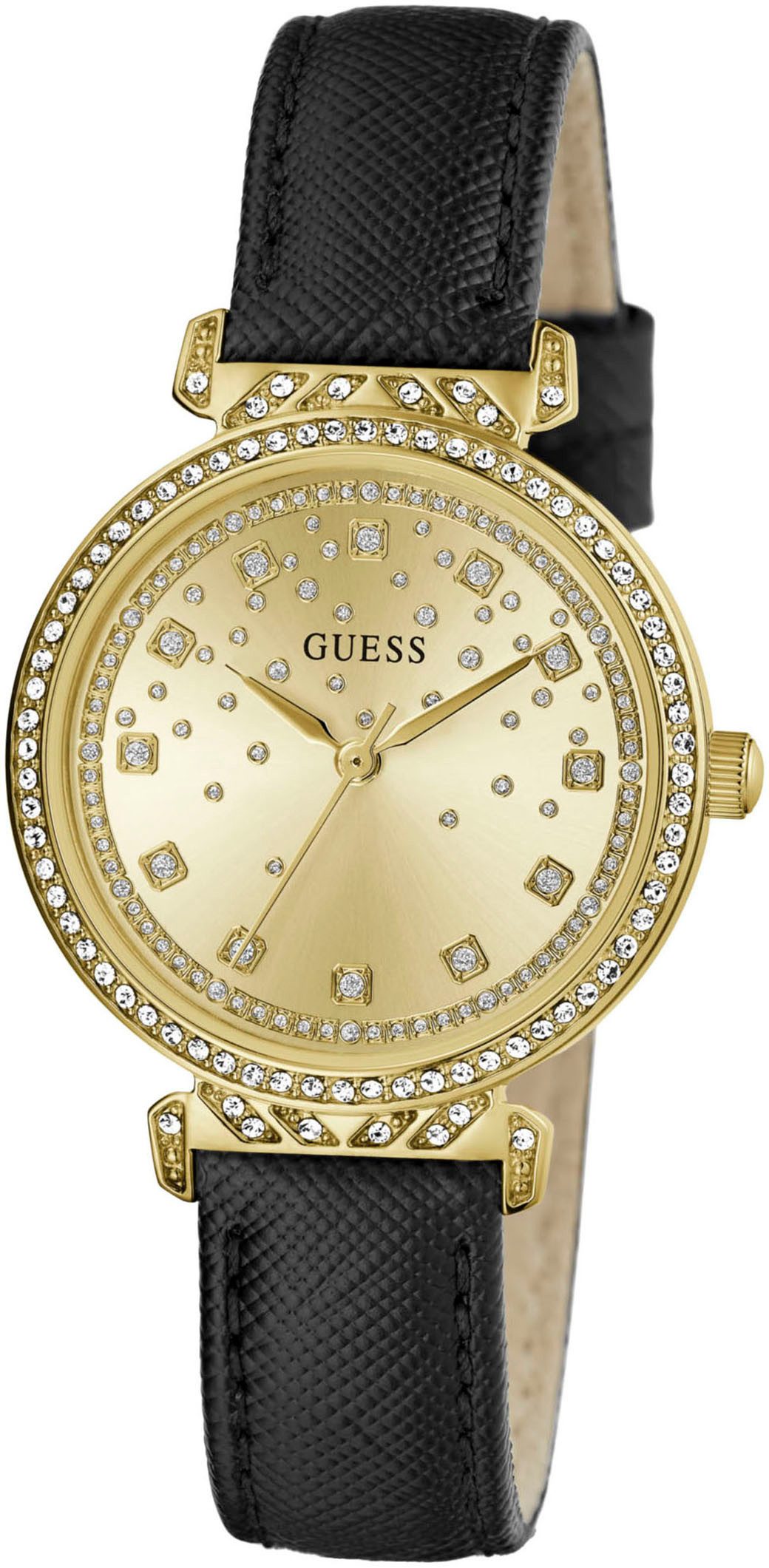 Guess Kwartshorloge ENCHANTMENT Horloge, dameshorloge, kristallen, mineraalglas, stalen band
