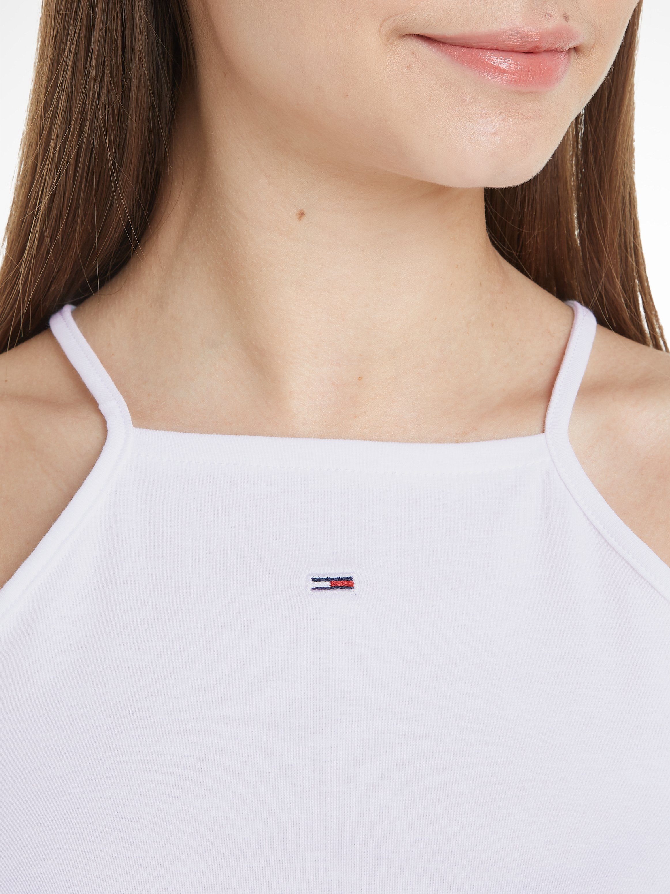 TOMMY JEANS Top met spaghettibandjes TJW SLIM CRP BABYLOCK RIB TOP