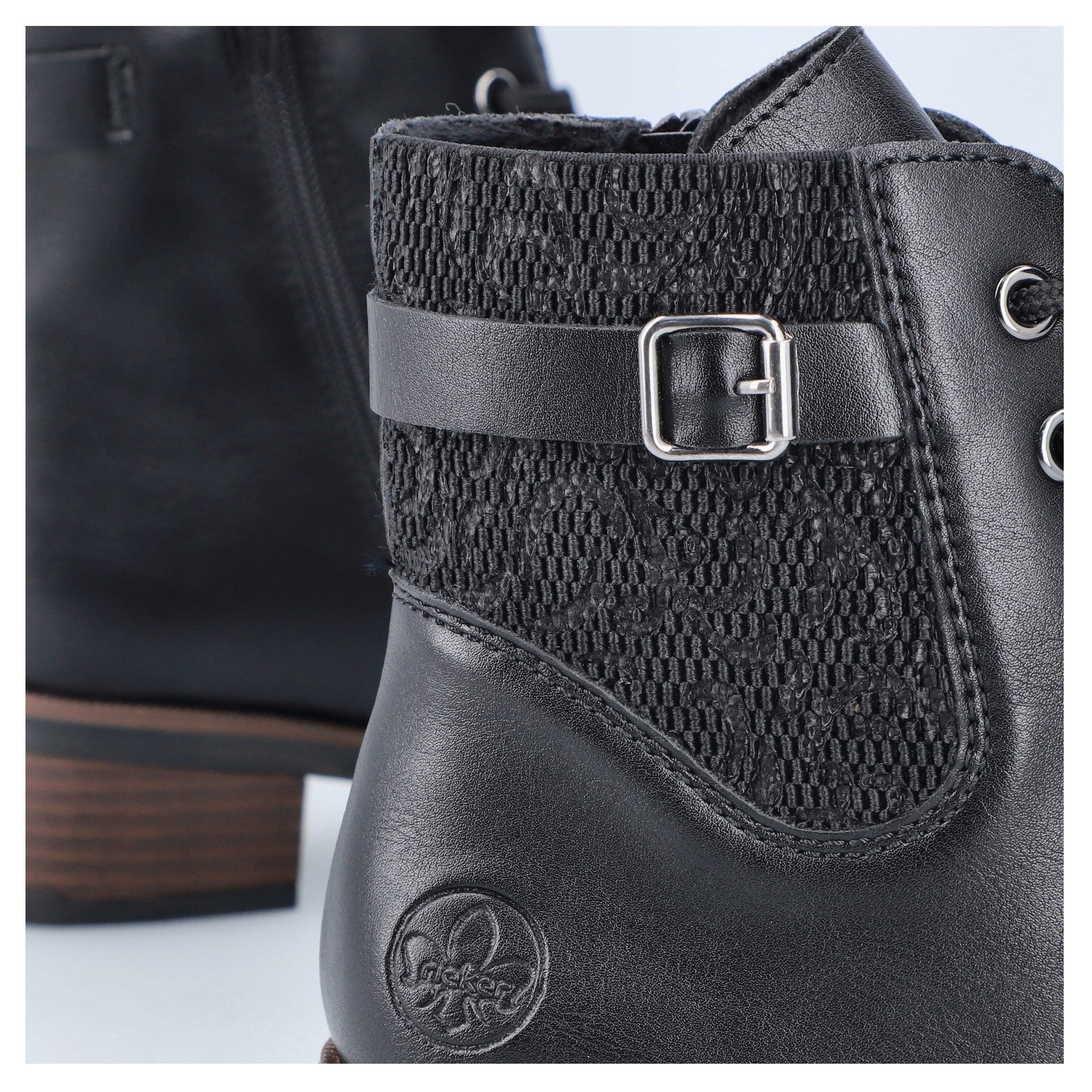 Rieker Veterlaarsjes , veterschoenen, trachtenenkellaars, blokhak, binnenrits