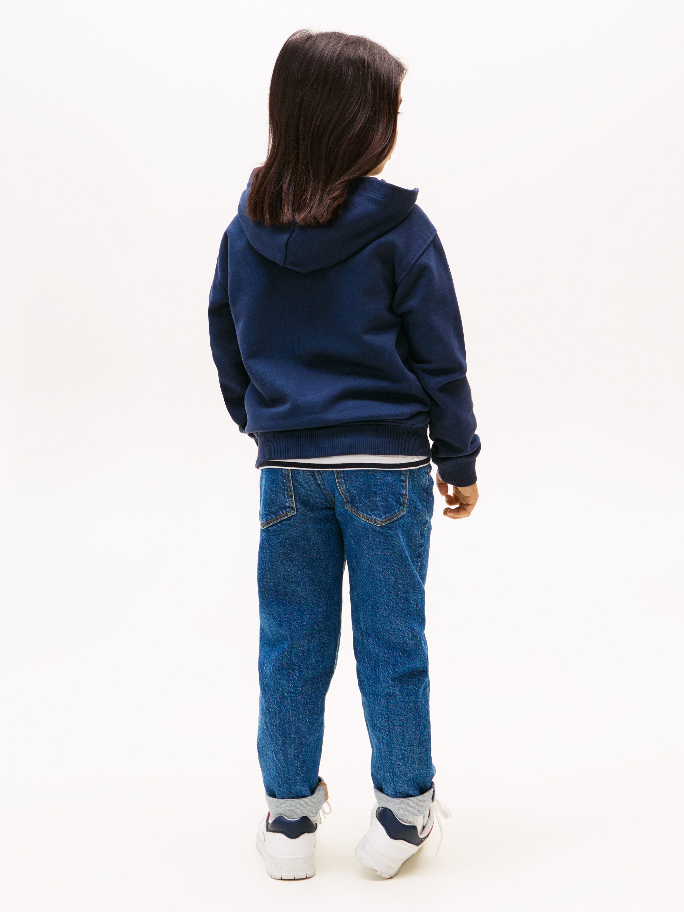 Tommy Hilfiger Capuchonsweatvest TONAL FLAG EMB ZIP HOODIE voor kinderen tot 16 jaar, met capuchon