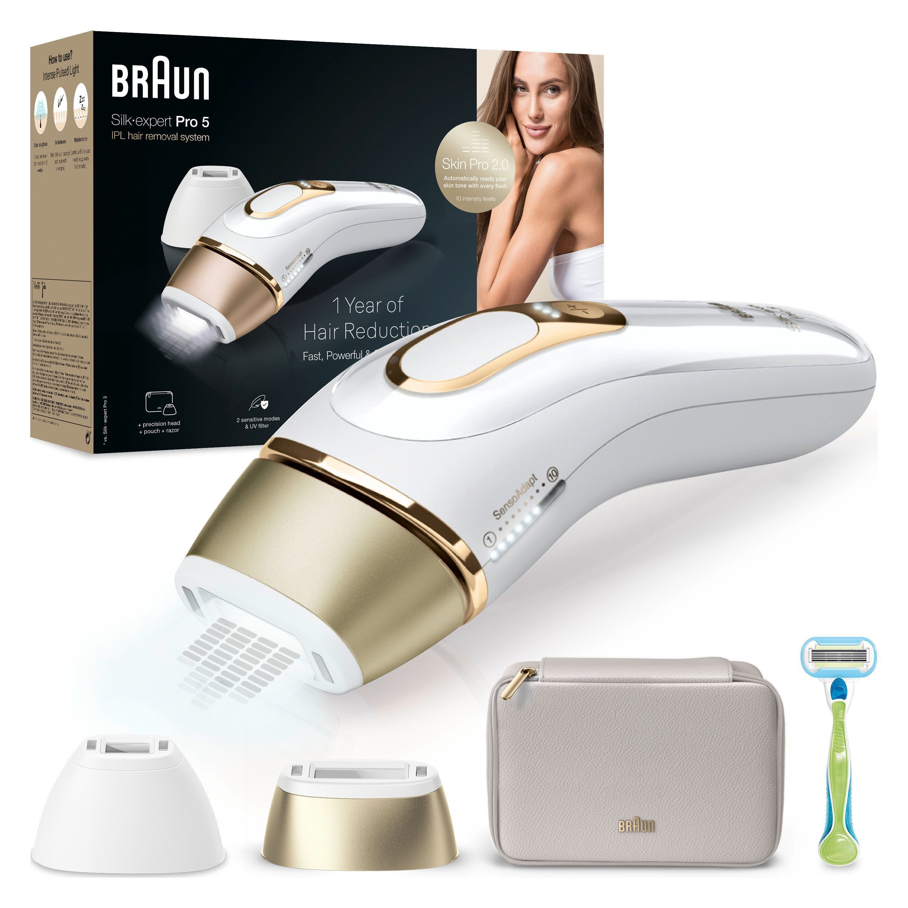 Braun IPL-ontharingsapparaat Silk·expert Pro 5 PL5152 2 opzetstukken, venus scheerapparaat & opbergtas