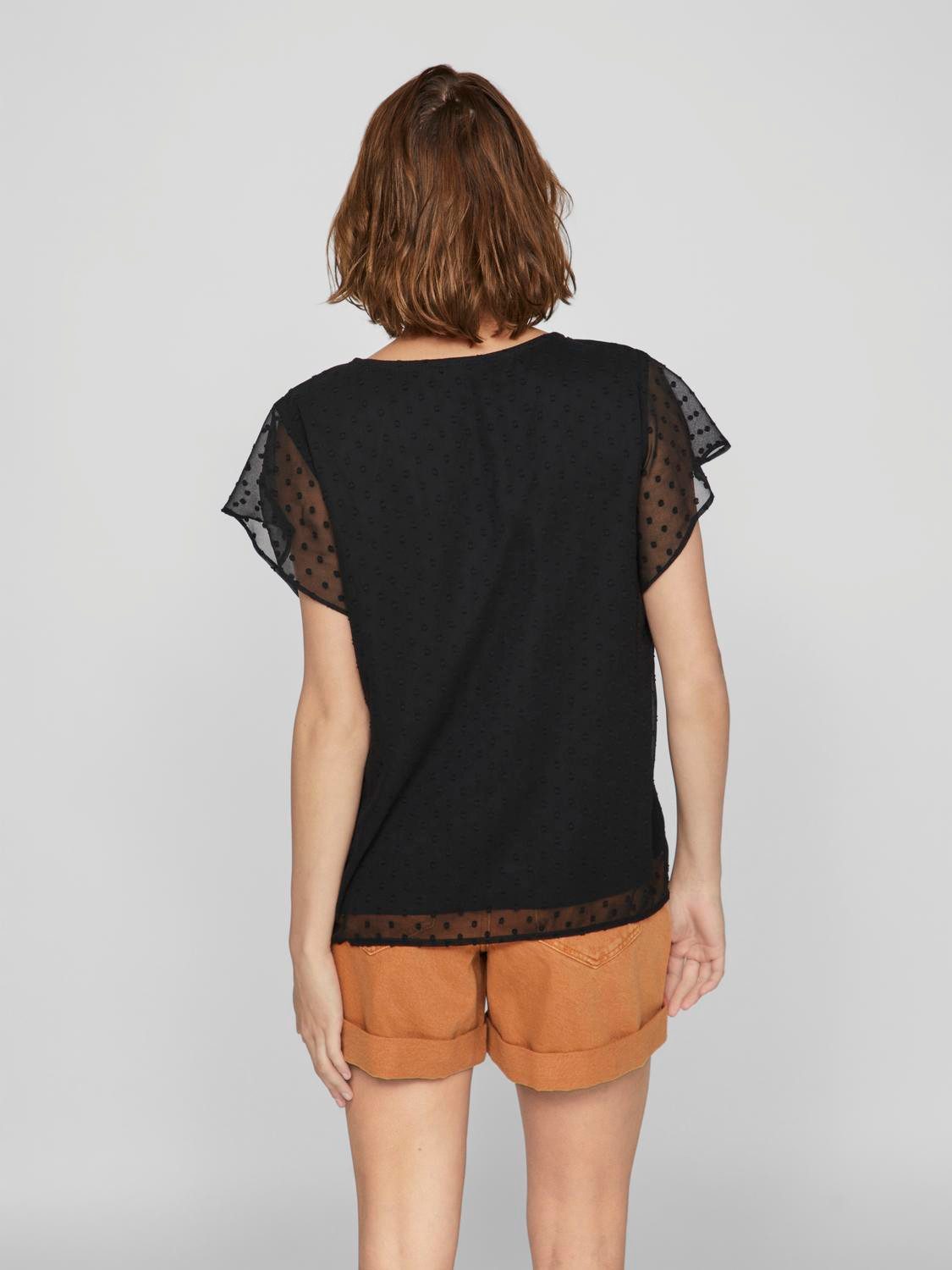 Vila Shirt met korte mouwen VIEDEE C/S V-NECK TOP - NOOS