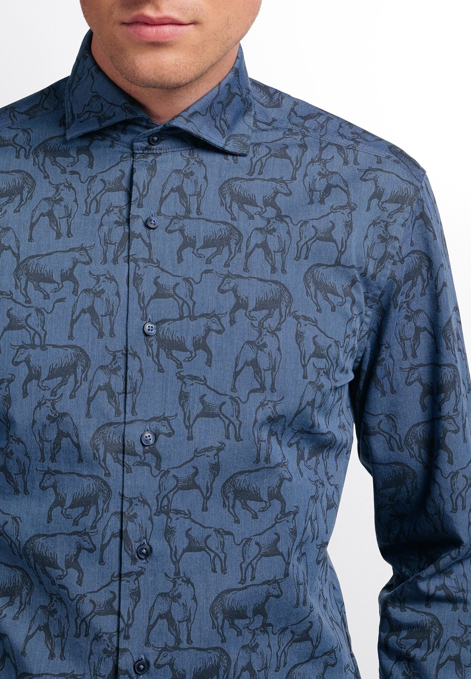 Eterna Overhemd met lange mouwen Slim fit EASY IRON (gemakkelijk te strijken)