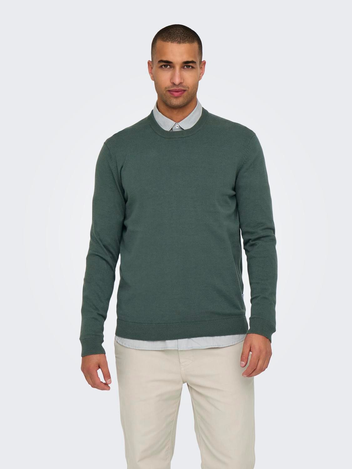 ONLY & SONS Trui met ronde hals ONSALEX 12 SOLID CREW NECK KNIT