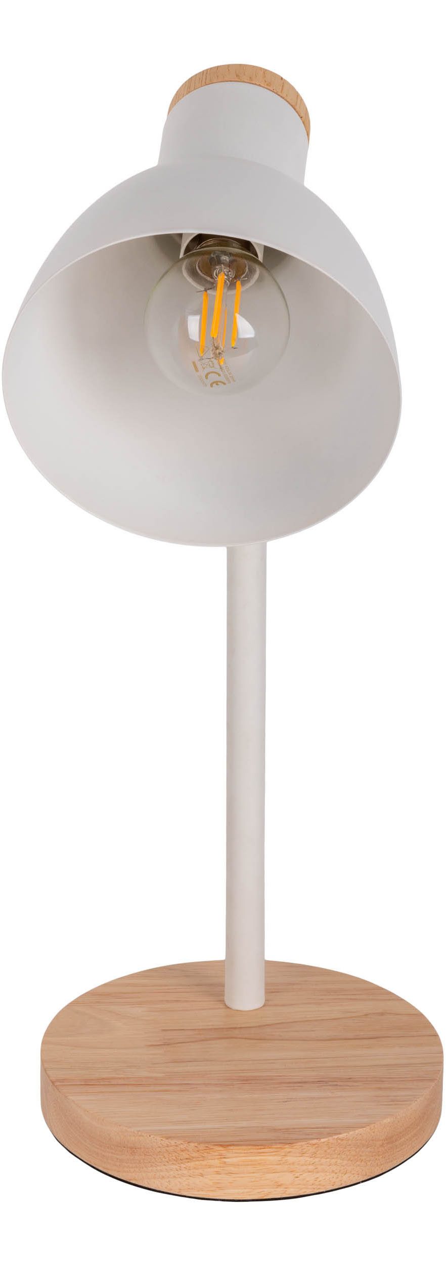 näve Bureaulamp Marie Voet en kap deels van hout, kap flexibel beweegbaar, E14 (1 stuk)