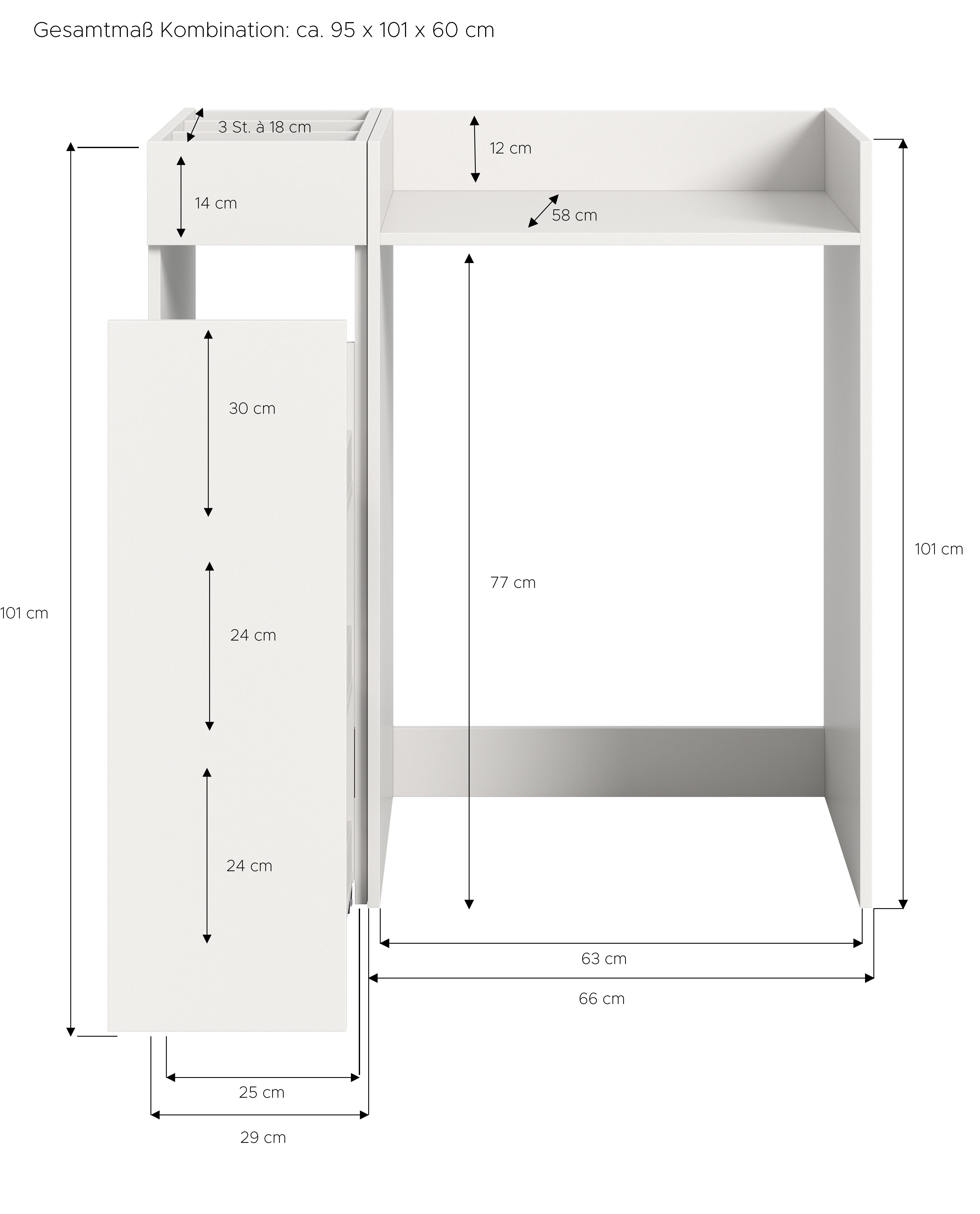 welltime Badmeubelset Falas, 2-delig, bestaande uit: badkamerrek & wasmachine ombouwkast Combinatie, set, badcombinatie, badkamer, organizer, rollenkast, ombouwkast (2 stuks)