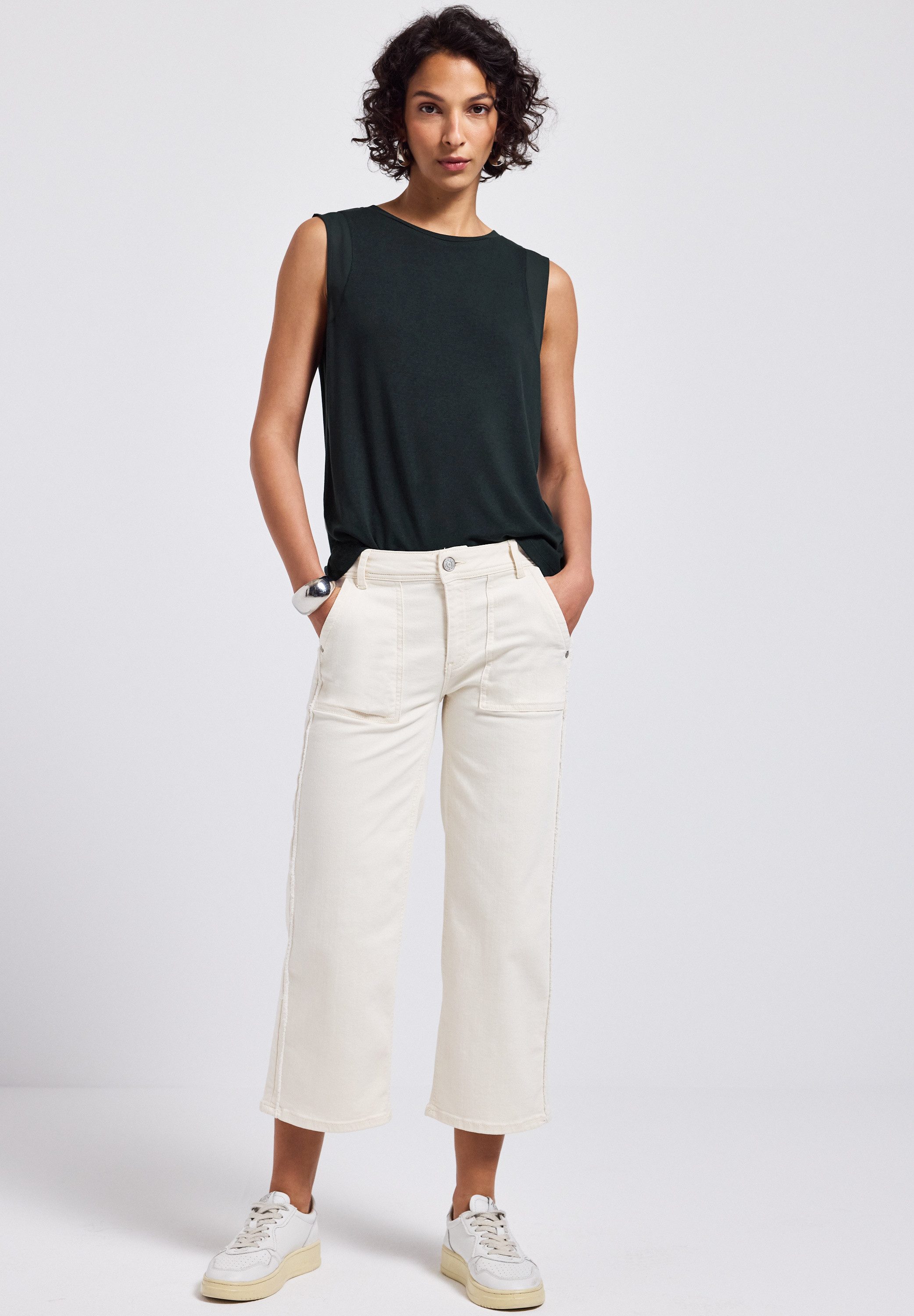 STREET ONE Top met chiffondetails