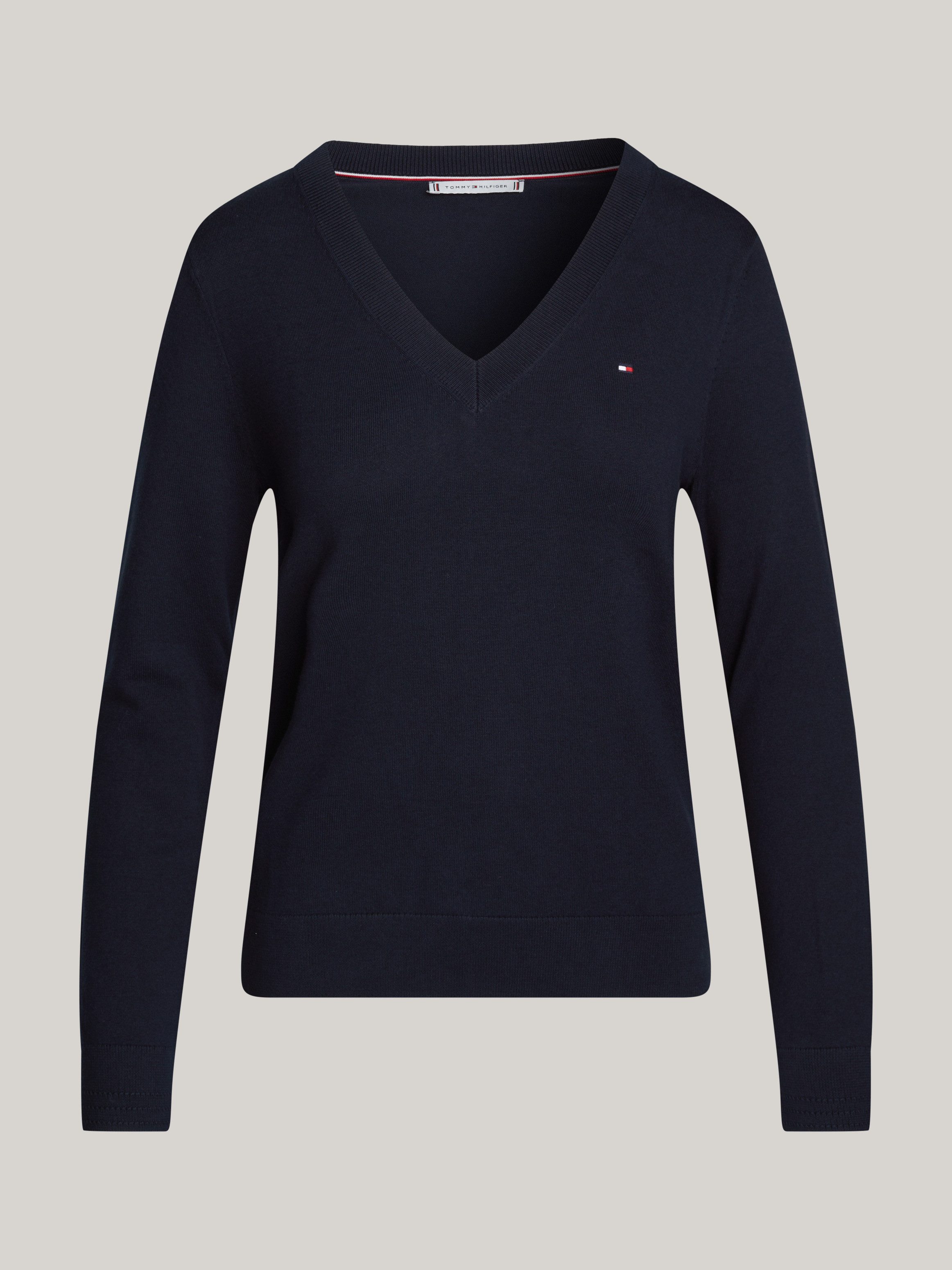 Tommy Hilfiger Trui met V-hals CO JERSEY STITCH V-NK SWEATER