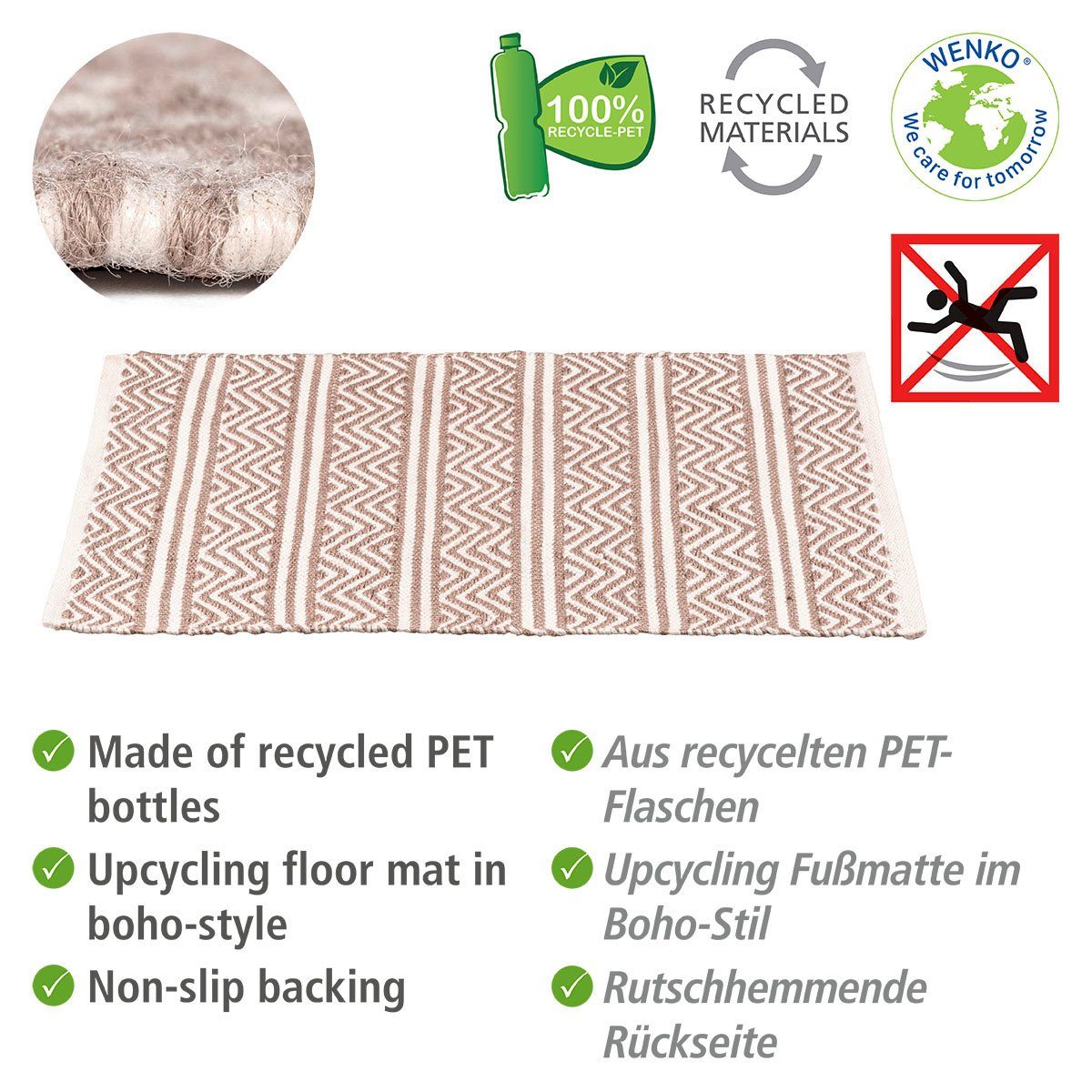 WENKO Badmat Shaki BxL: 50 x 80 cm (1 stuk)