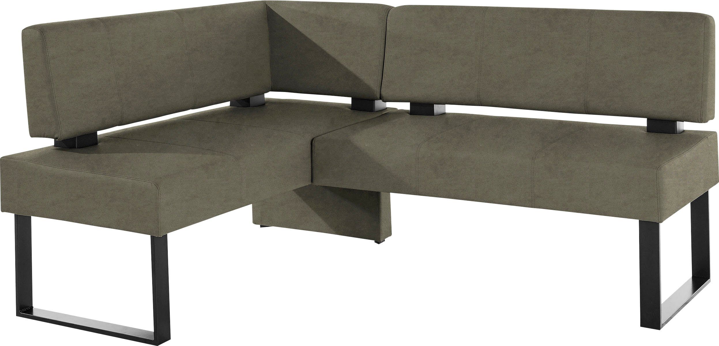 Home affaire Hoekbank Oliver met metalen frame, keukenbank verschillende hoezen cord eetkamerbank ottos choice groen, hoekbanken, 200 cm