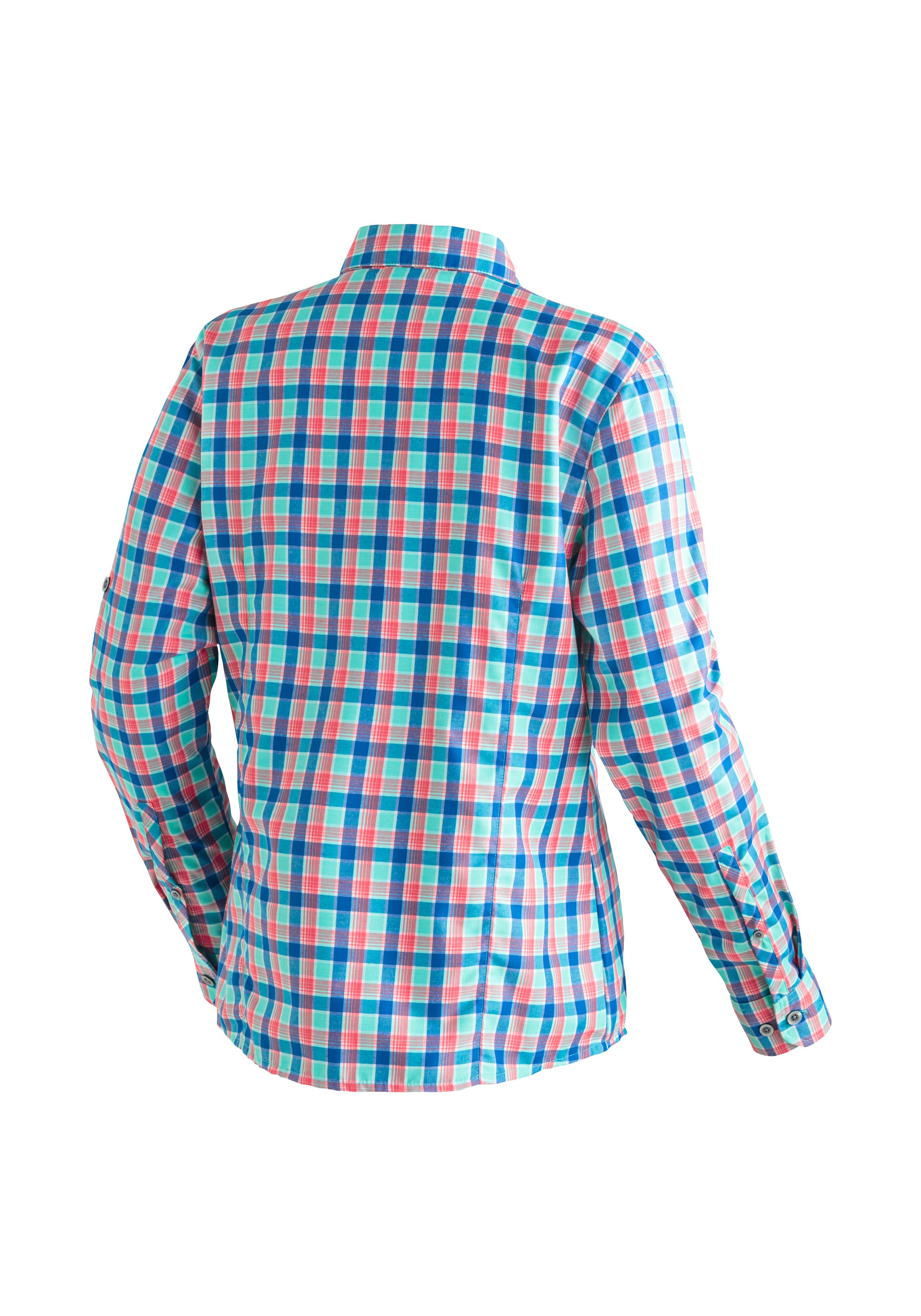 Maier Sports Functionele blouse NANNI Dames blouse, lange mouwen geruite blouse voor buiten en vrije tijd