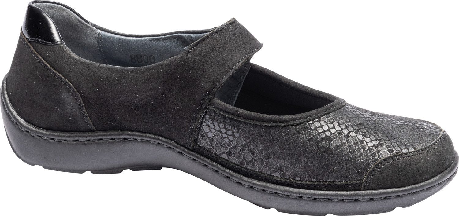Waldläufer Ballerina's met riempje Henni , lage schoen, comfortabele schoen, klittenbandschoen in breedte h (= zeer breed)