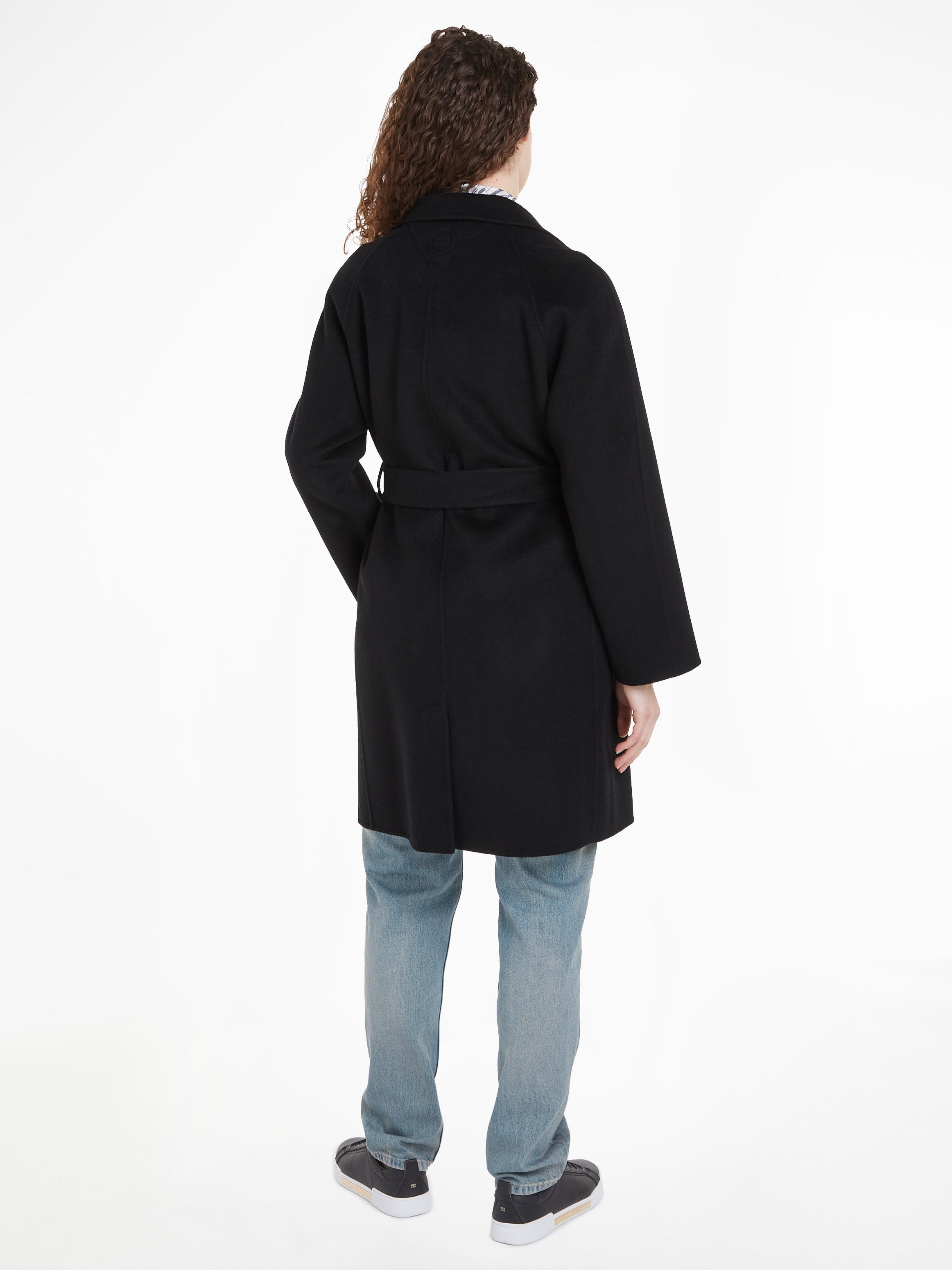 Tommy Hilfiger Korte jas REG DF WOOL BELTED COAT