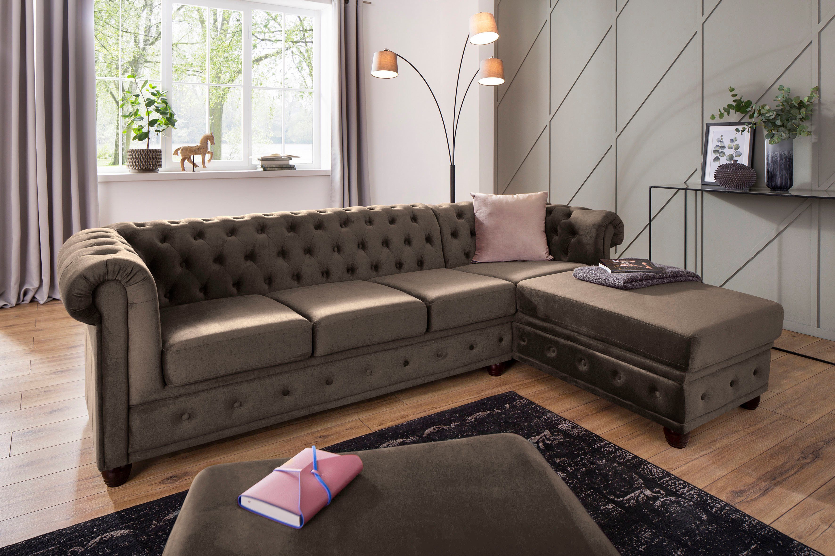 Home affaire Hocker New Castle past bij de "new castle"-serie, bxdxh: 75x70x45 cm