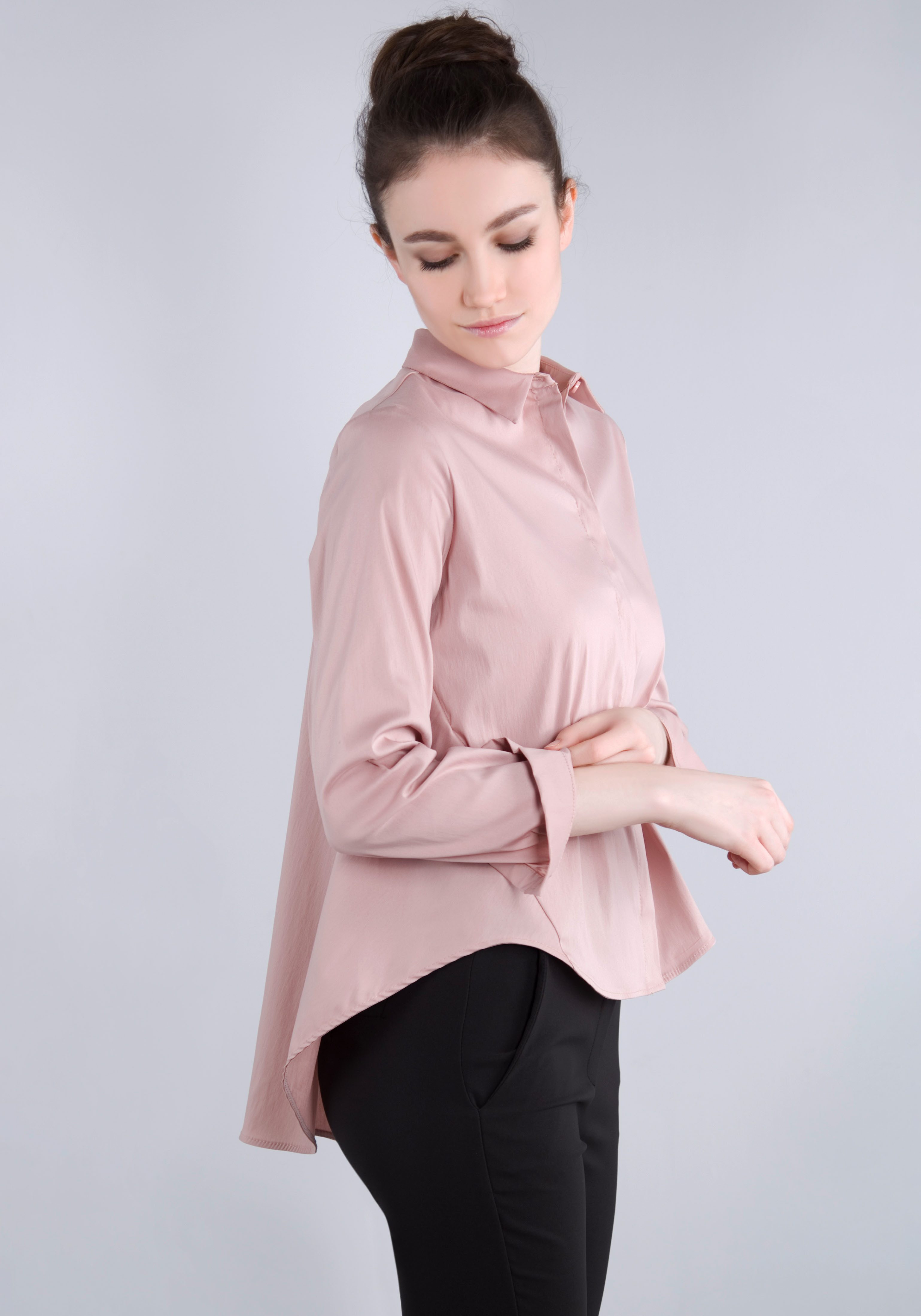 IMPERIAL Klassieke blouse IMP-C ED4BBE klokkend model met boogzoom