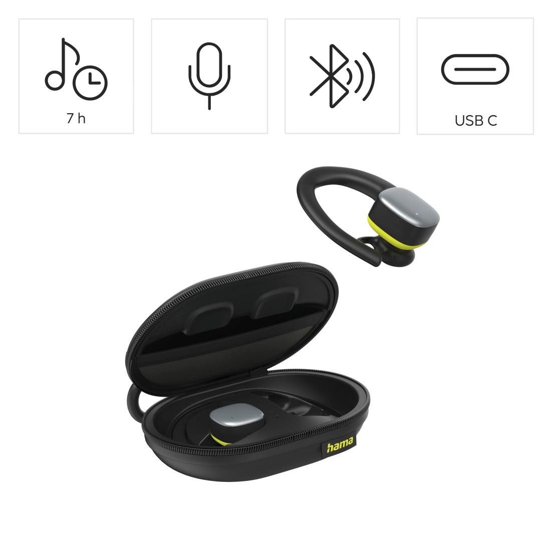 Hama Bluetooth-hoofdtelefoon Draadloze Bluetooth headset, in-ear Bluetooth koptelefoon voor sport
