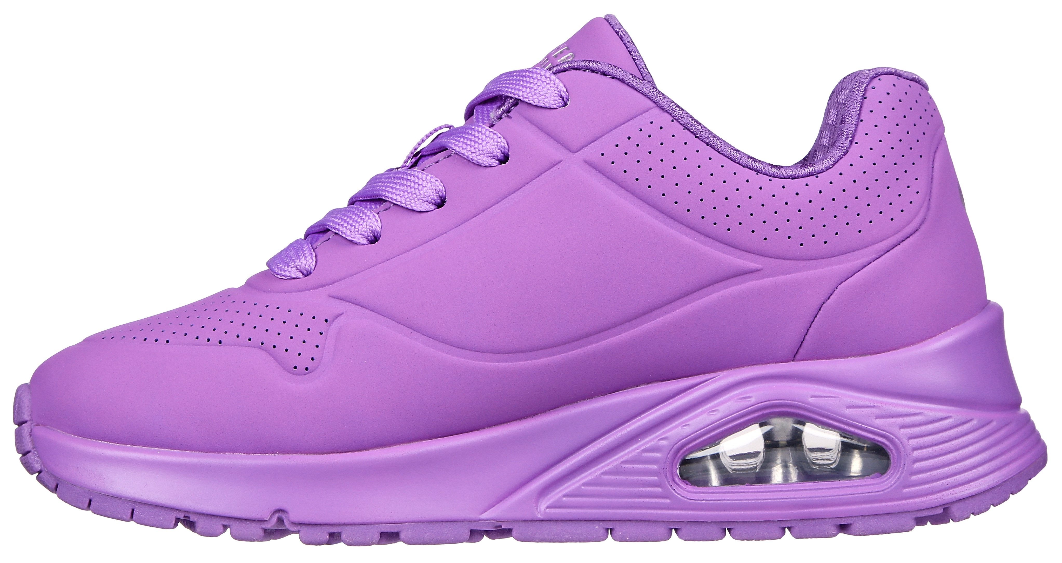 Skechers Plateausneakers UNO GEN1 - NEON GLOW Wedge sneaker, veterschoen, sneaker met neon glow