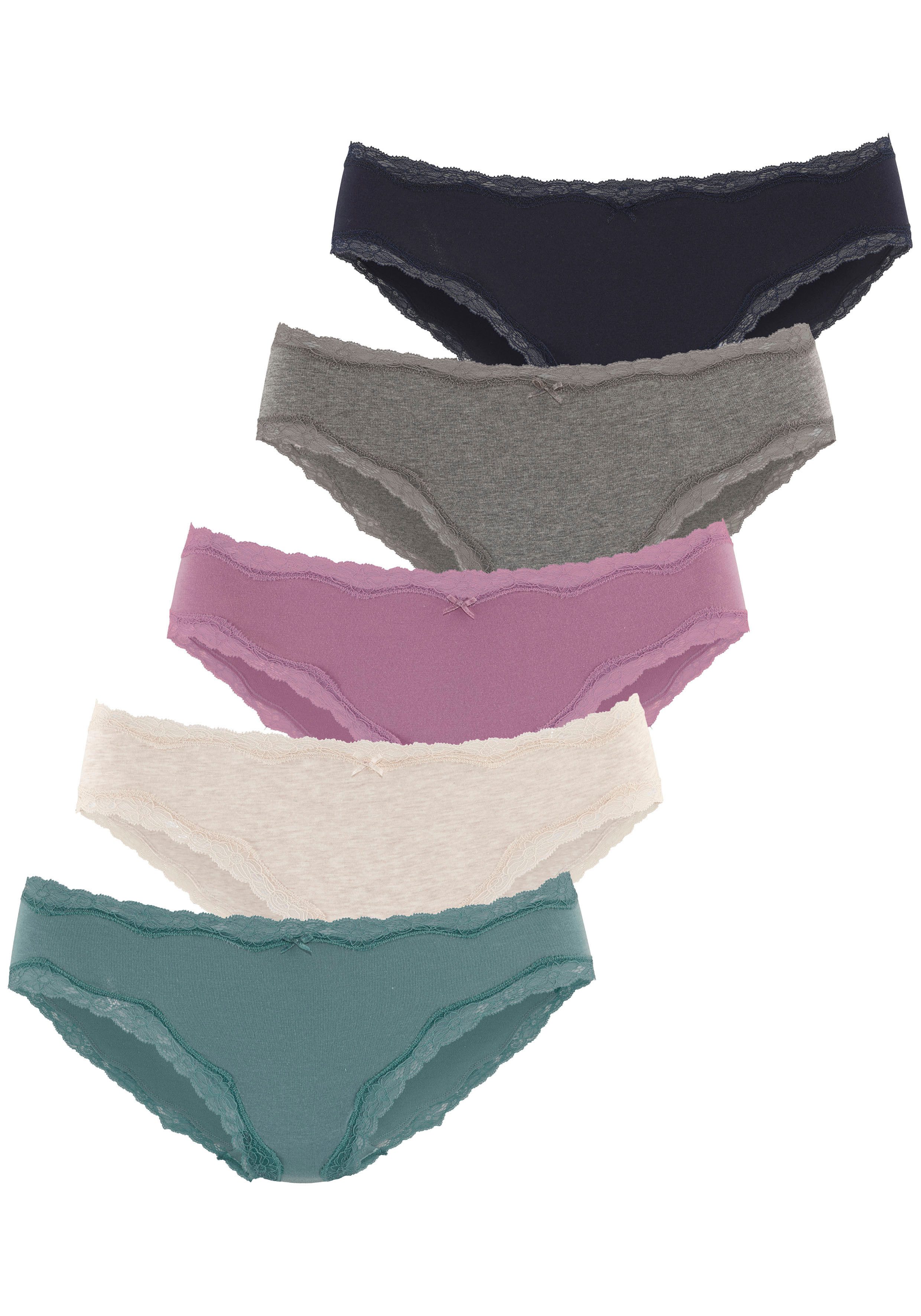 Vivance Jazzpants van elastisch katoen (5 stuks, Set van 5) dames slips maat 48/50 paars