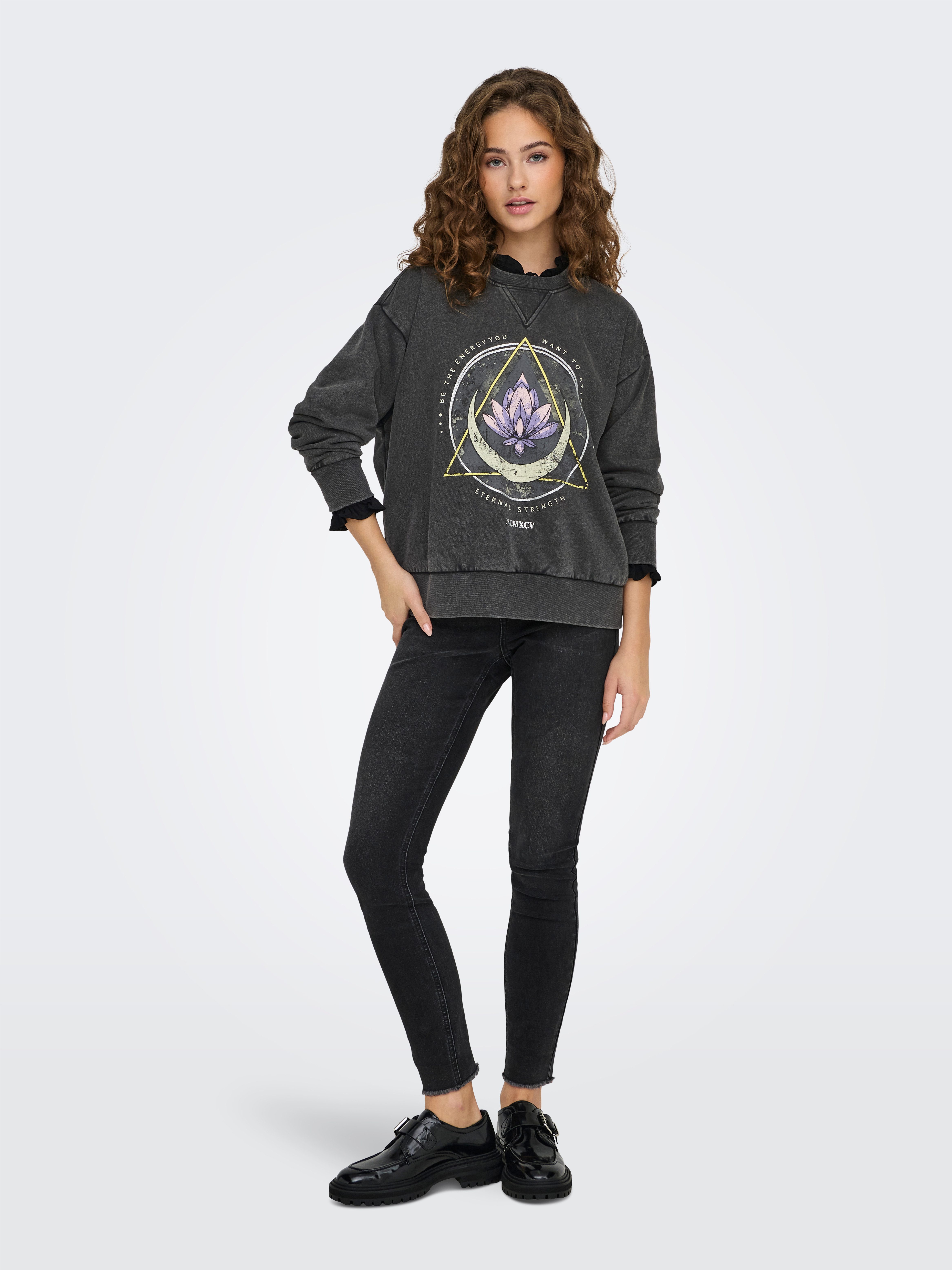 Only Sweatshirt ONLLUCINDA L S O-NECK SWT