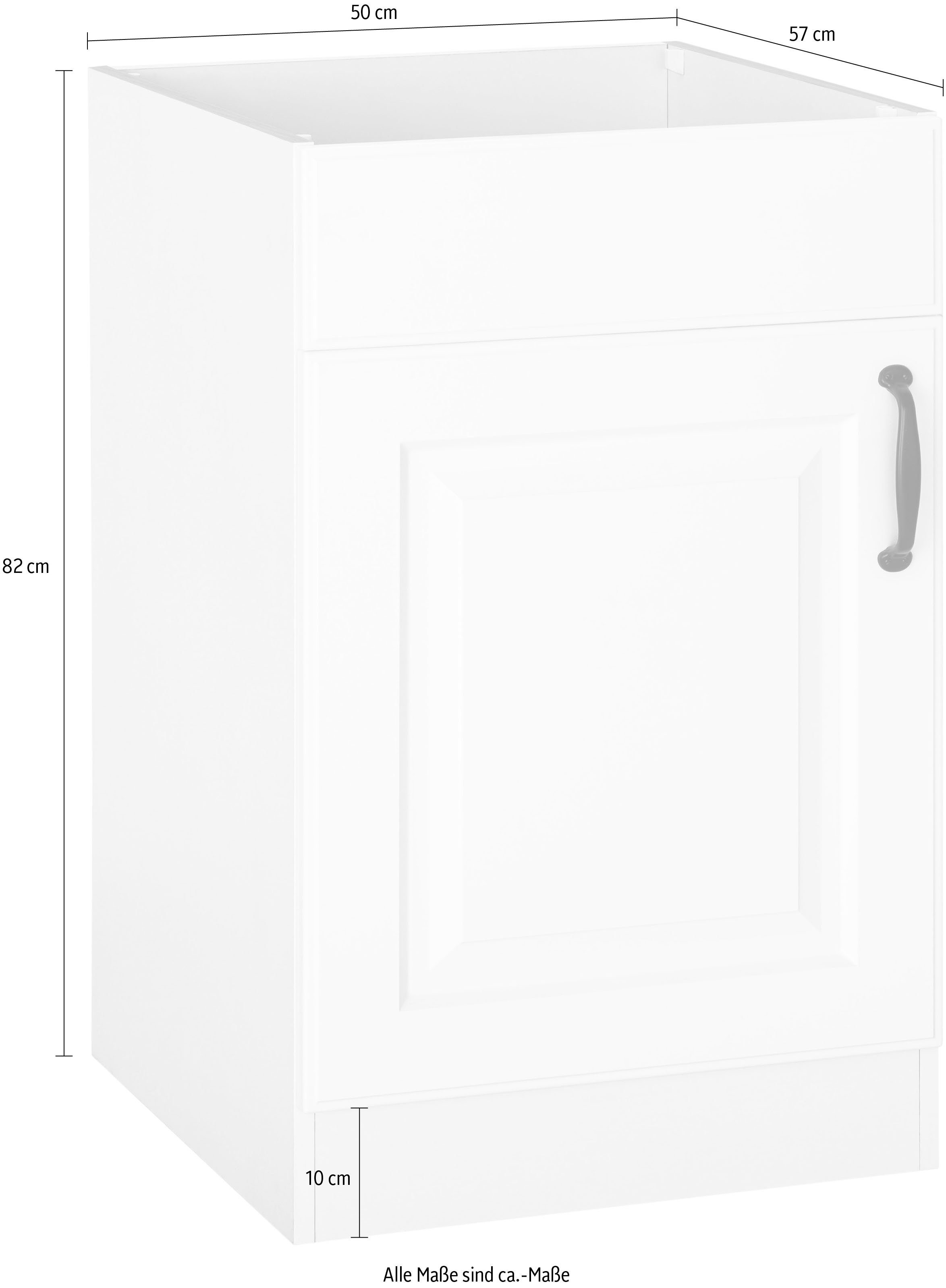 wiho Küchen Gootsteenkast Erla 50 cm breed met paneelfront, zonder werkblad