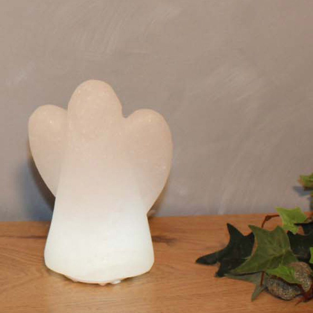 HIMALAYA SALT DREAMS Zoutkristal-tafellamp Engel Met de hand gemaakt van zoutkristal - iedere steen uniek, H: ca.13 cm (1 stuk)