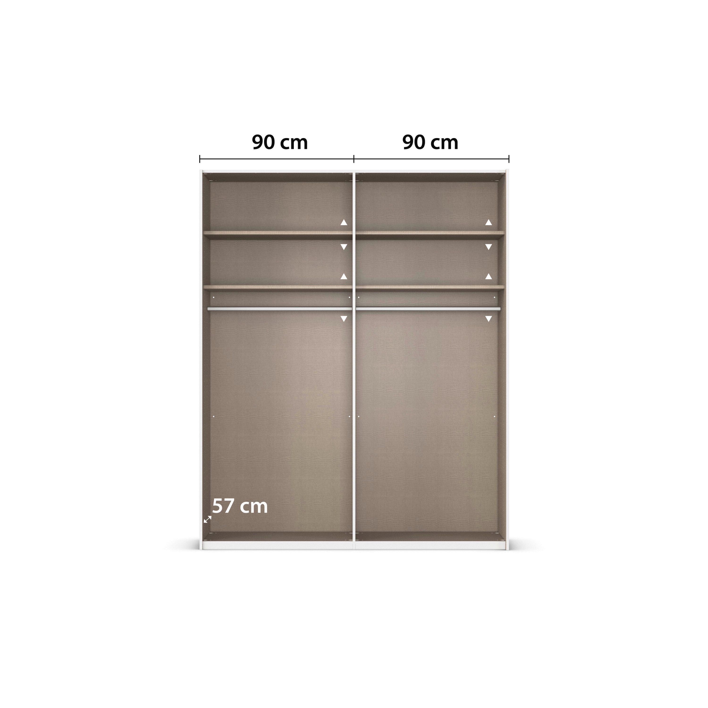 rauch Schuifdeurkast Kledingkast kast garderobe slaapkamerkast SCALE-LINE edel uiterlijk met buikband in corpuskleur spiegelfront made in germany