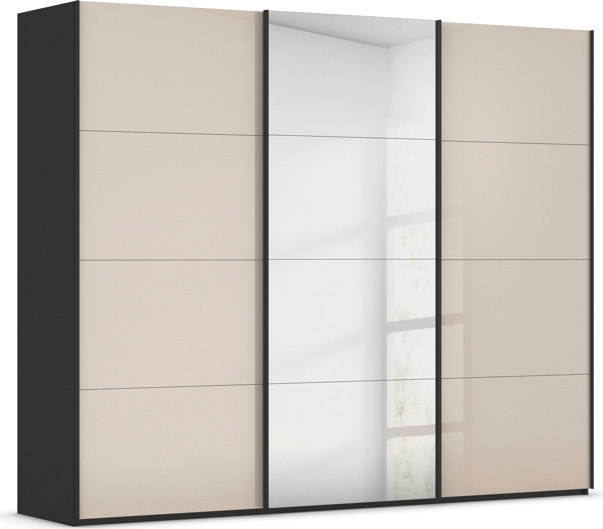 rauch Schuifdeurkast Kledingkast Kast Garderobe Slaapkamerkast SCALE-FYRA edel vierdelige deuren spiegel/glas-mix veel kleuren made in germany