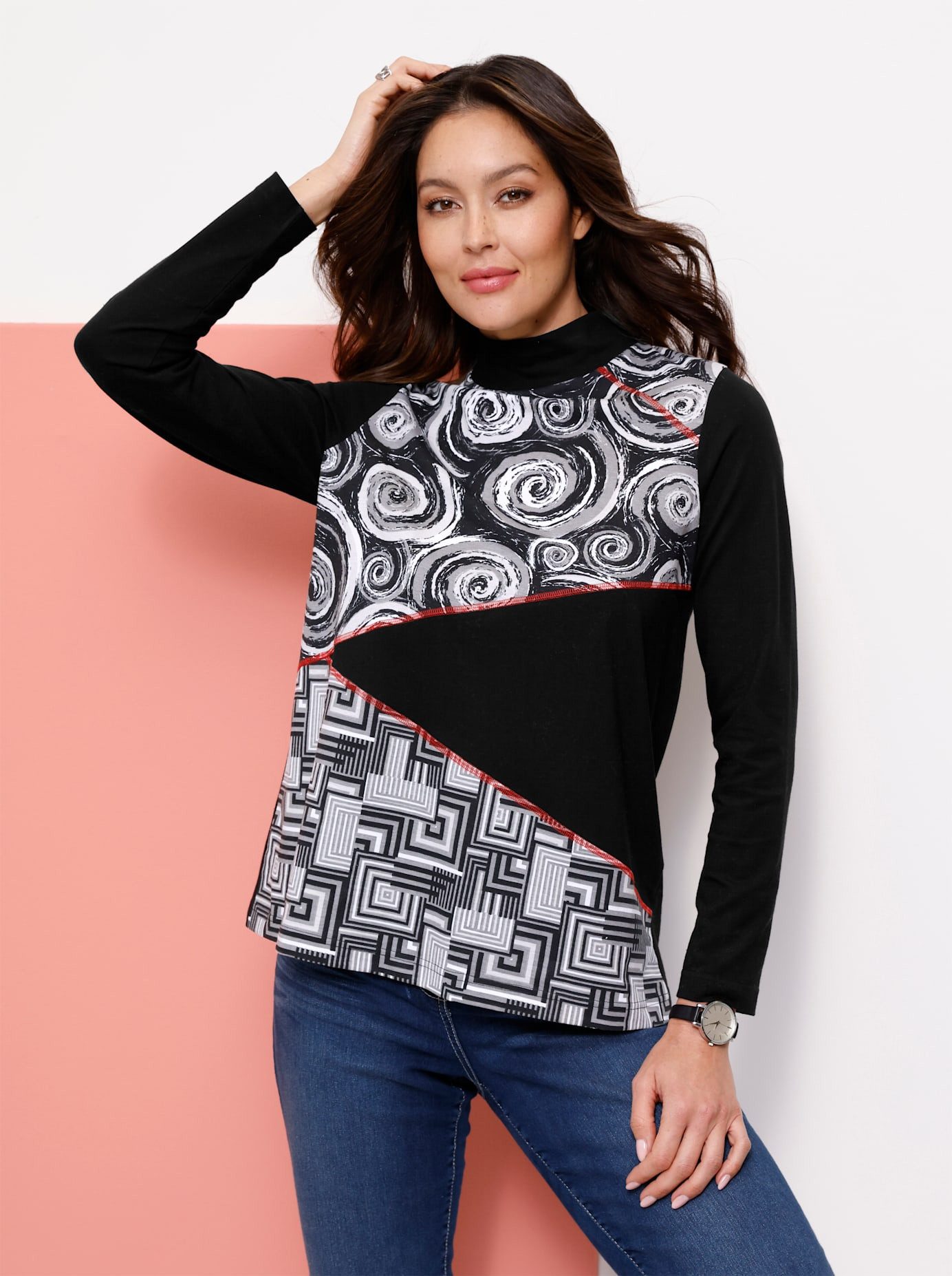 Classic Basics Shirt met staande kraag Shirt met opstaand kraagje (1-delig)