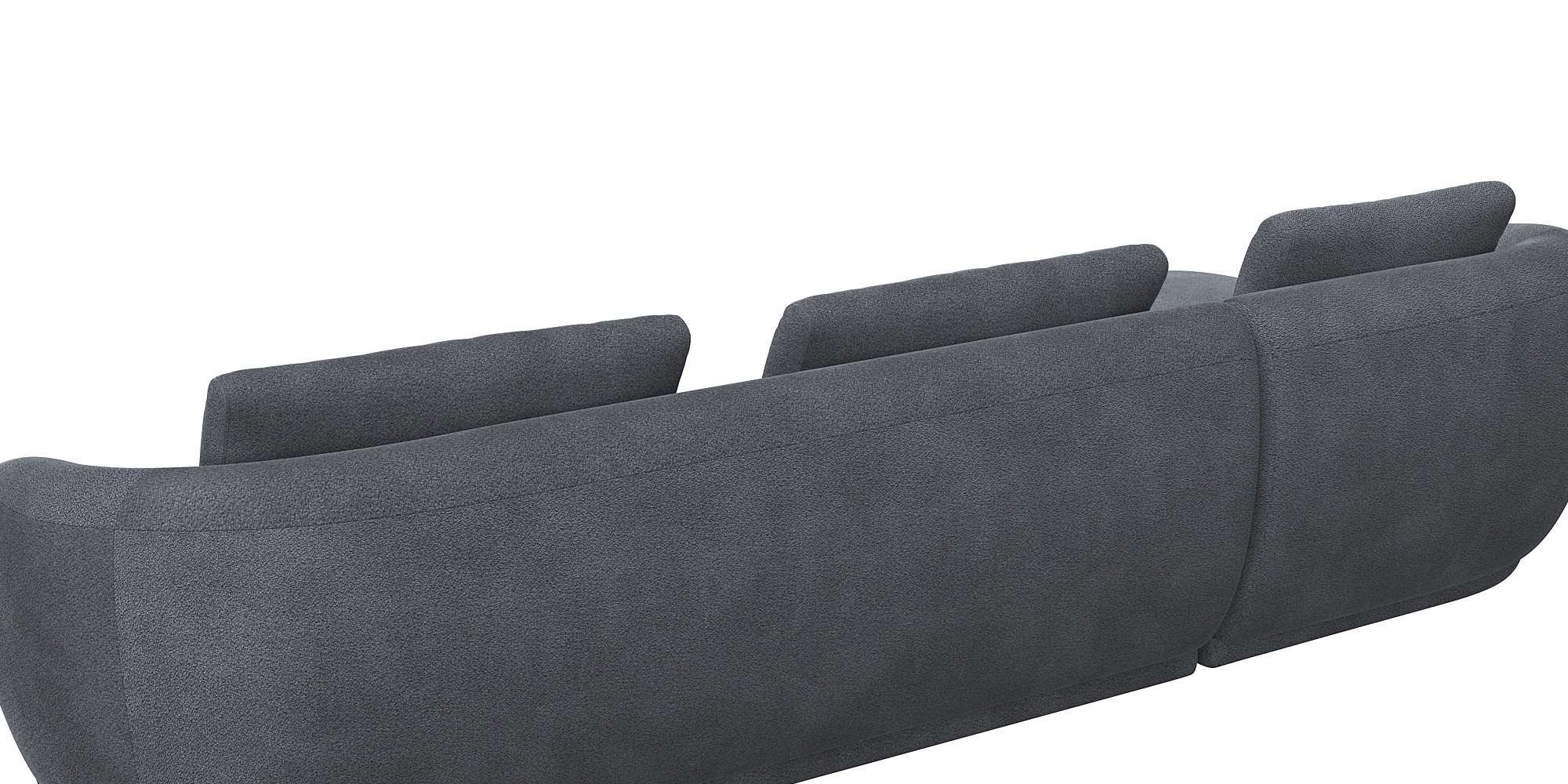 FLEXLUX Zithoek Torino, rond, L-vorm, bankhoek met recamière, longchair-sofa