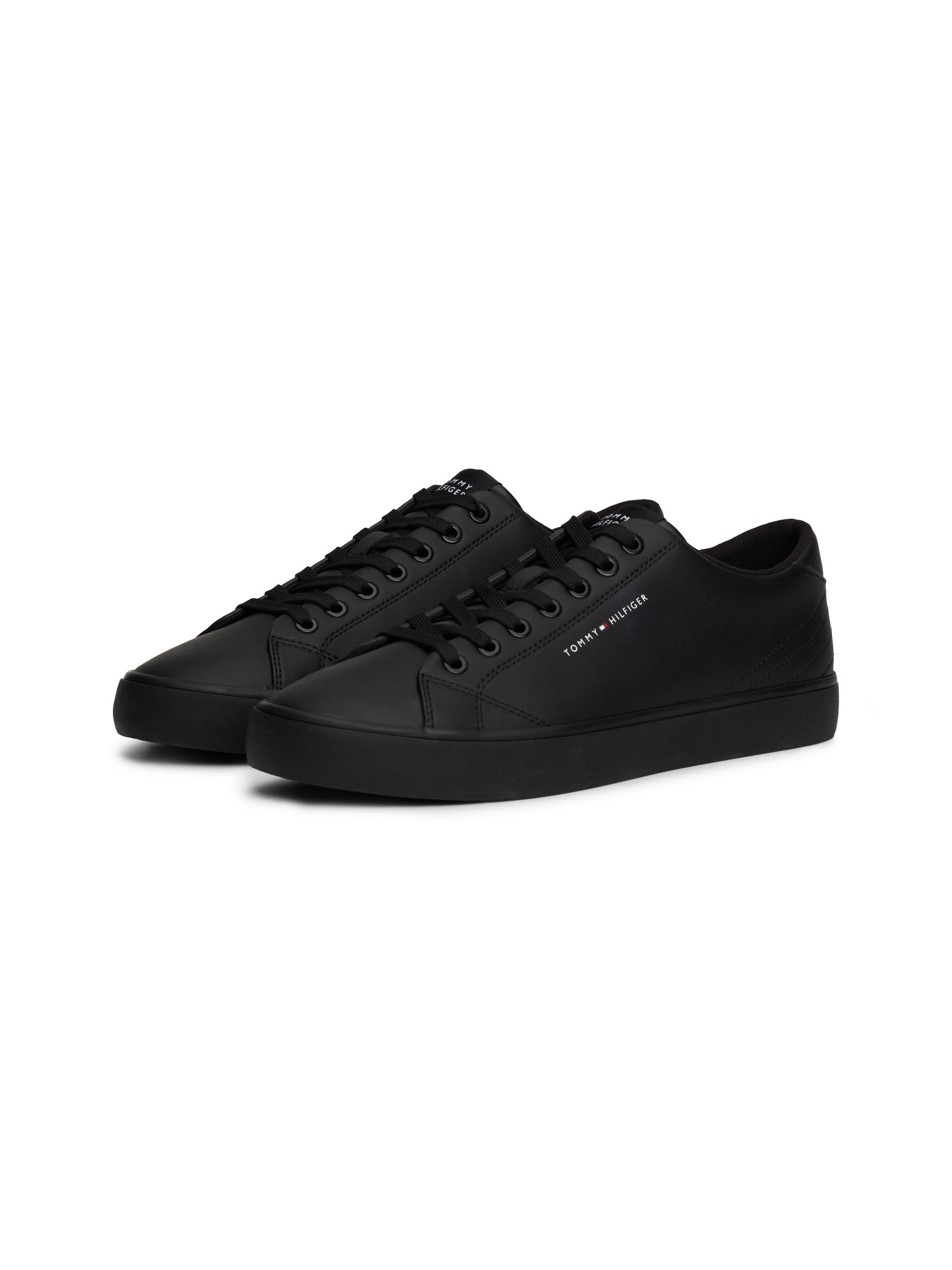 Tommy Hilfiger Sneakers TH HI VULC CORE LOW LEATHER ESS , vrijetijdsschoen, lage schoen, veterschoen met sierstiksels op de hiel