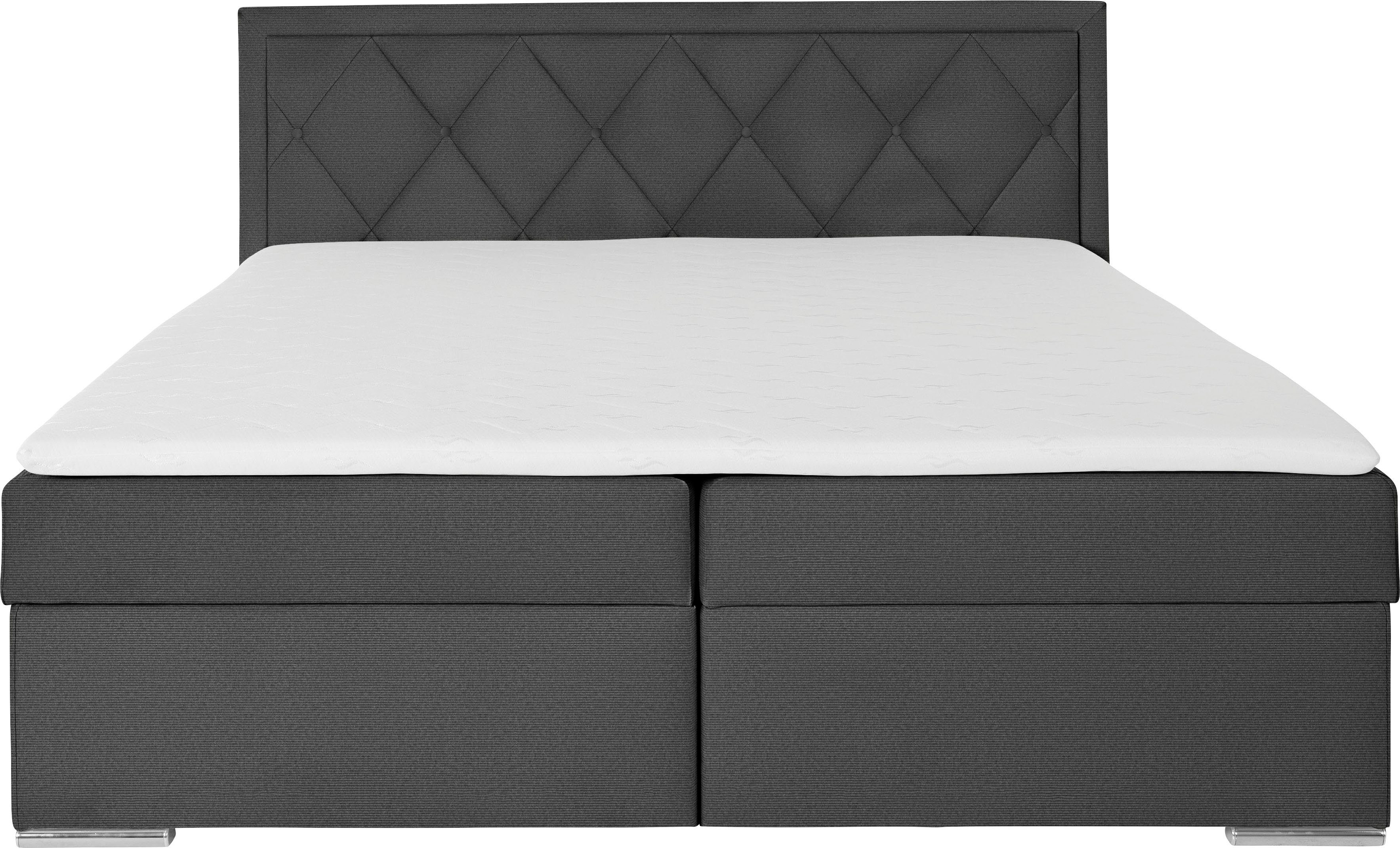 Leonique Boxspring Alfie, bestseller, optioneel met bedlade met capitonnage in het hoofdbord, h2, h3 en h4 ter keuze