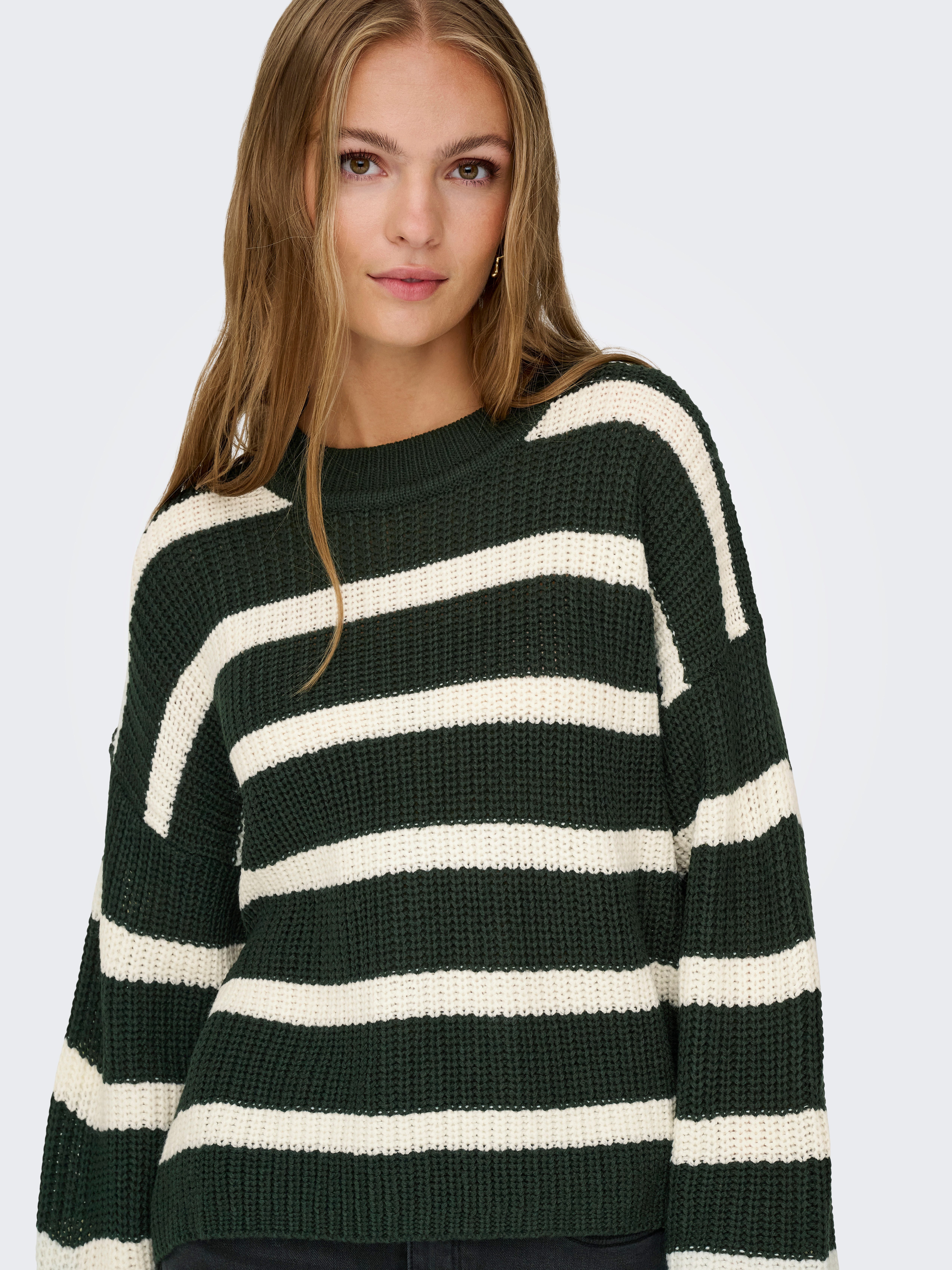 JDY Gebreide trui JDYJUSTY L/S STRIPE PULLOVER KNT NOOS