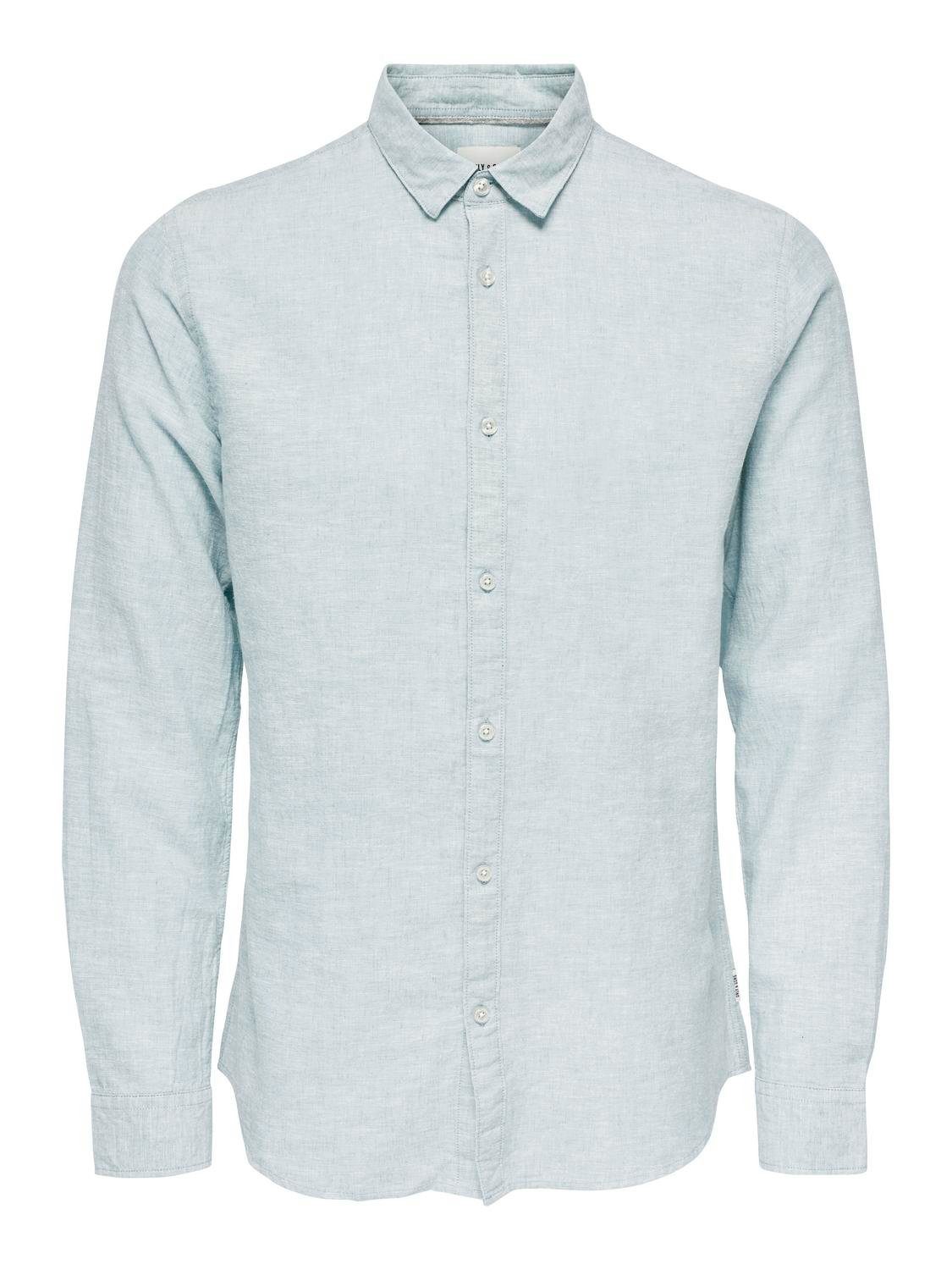 ONLY & SONS Overhemd met lange mouwen ONSCAIDEN LS SOLID LINEN SHIRT NOOS