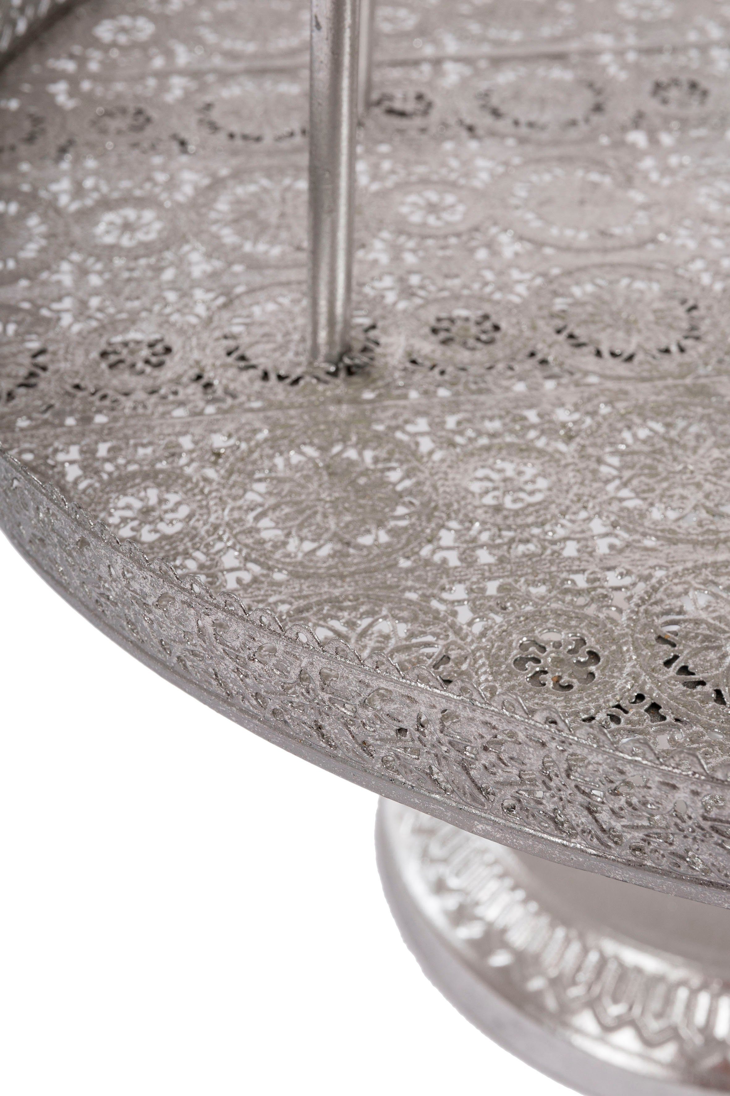 Myflair Möbel & Accessoires Dienblad Muki, zilver Decoratief dienblad rond, met voet, ø 40 cm, met 8 waxinelichthoudertjes, woonkamer
