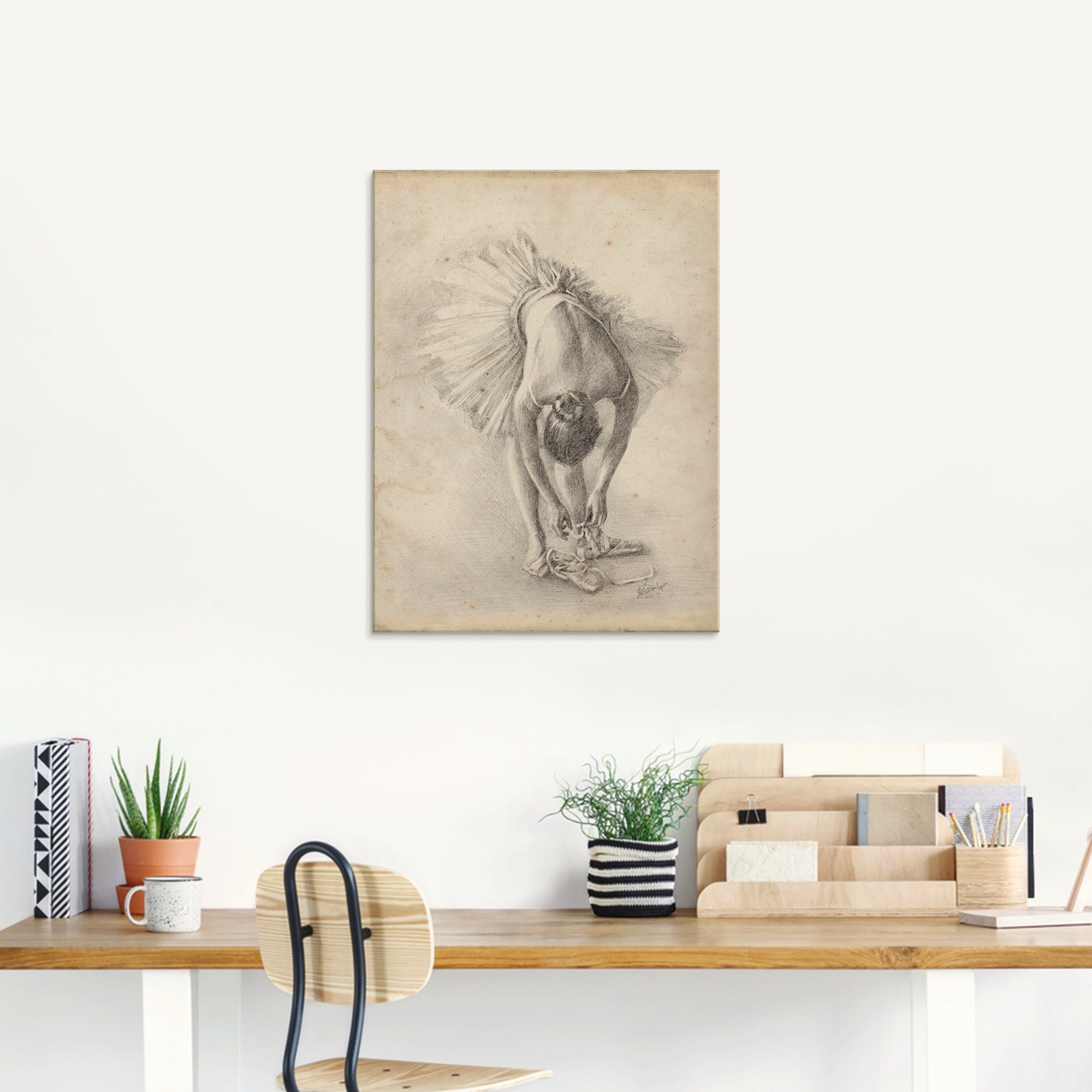 Artland Print op glas Antieke ballerina's oefening I