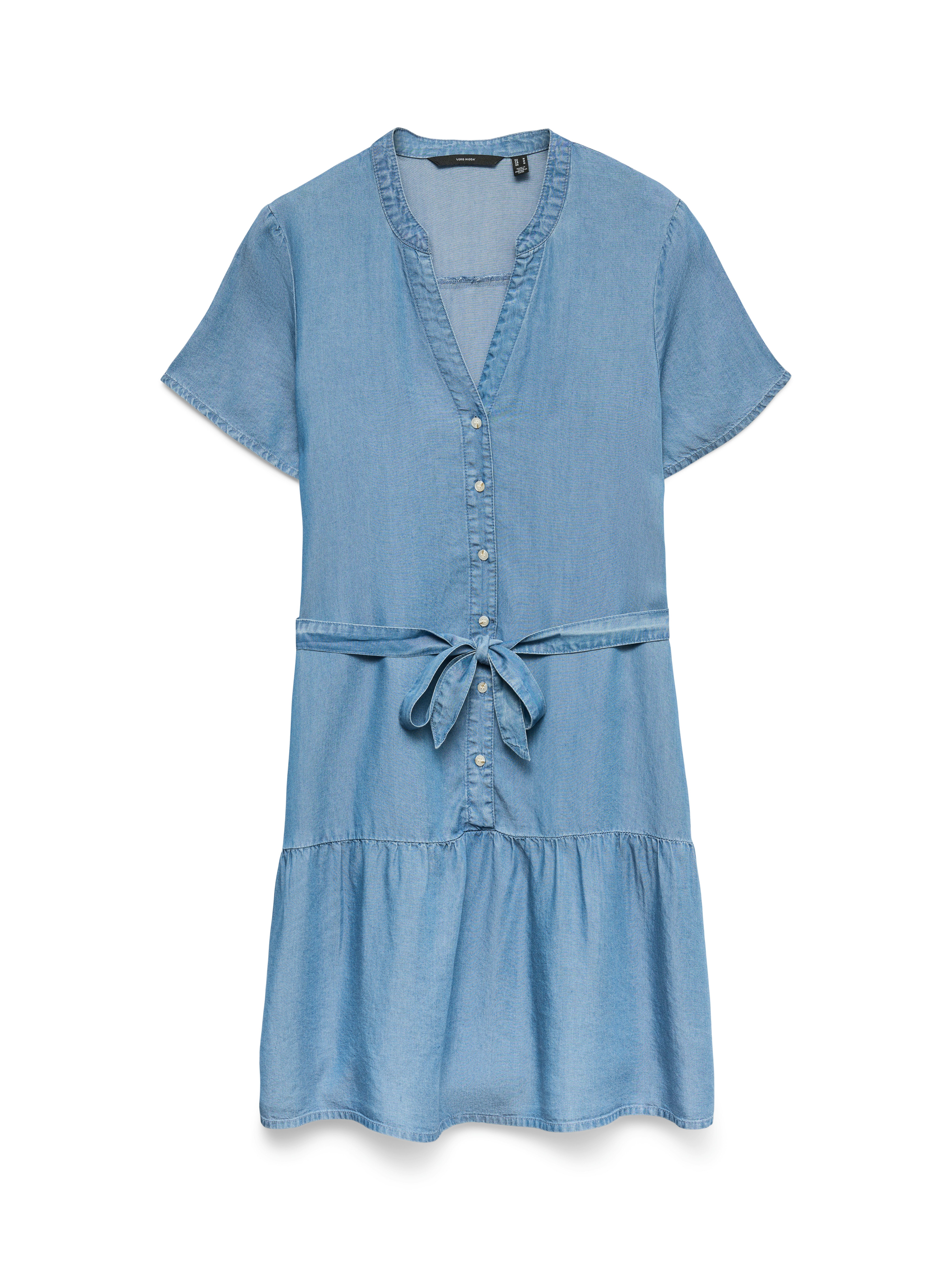 Vero Moda Mini-jurk VMFLEUR SS SHORT BELT TENCEL DRESS GA