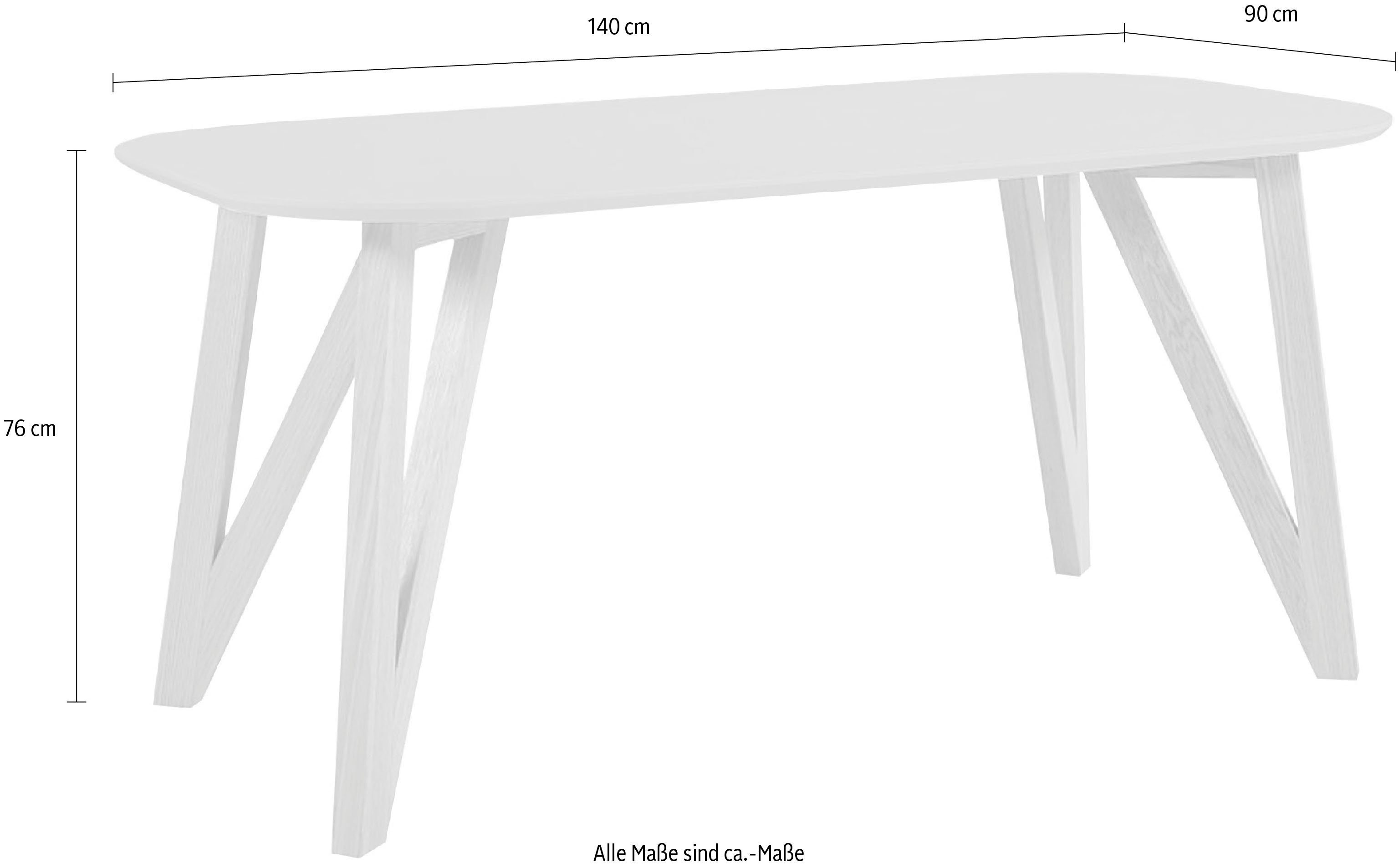 SalesFever Eettafel Haarspeldpoten van massief eiken